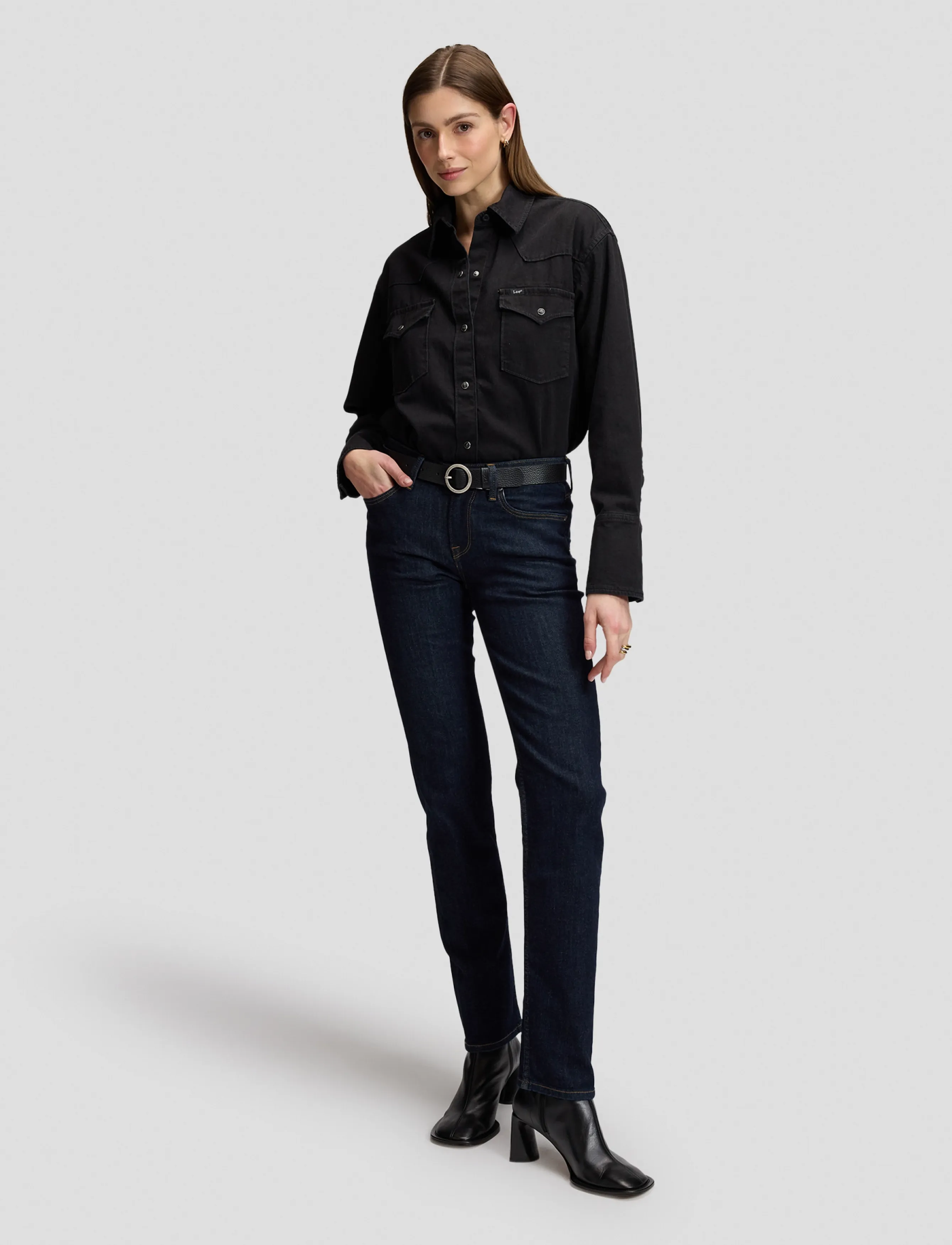 Lee Jeans - CIRCLE BUCKLE BELT - vabaajavööd - black - 3