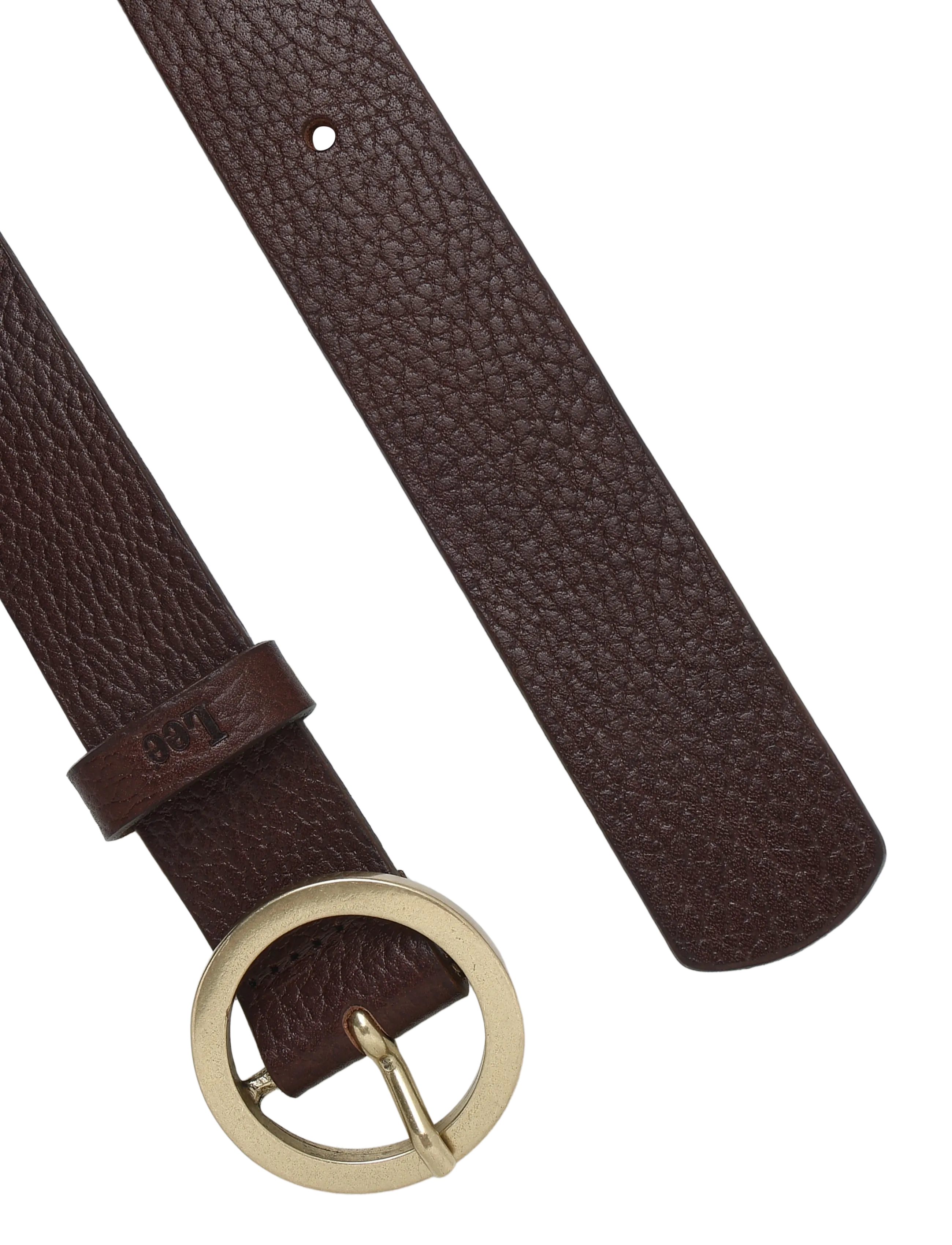 Lee Jeans - CIRCLE BUCKLE BELT - läderskärp - dark brown - 2
