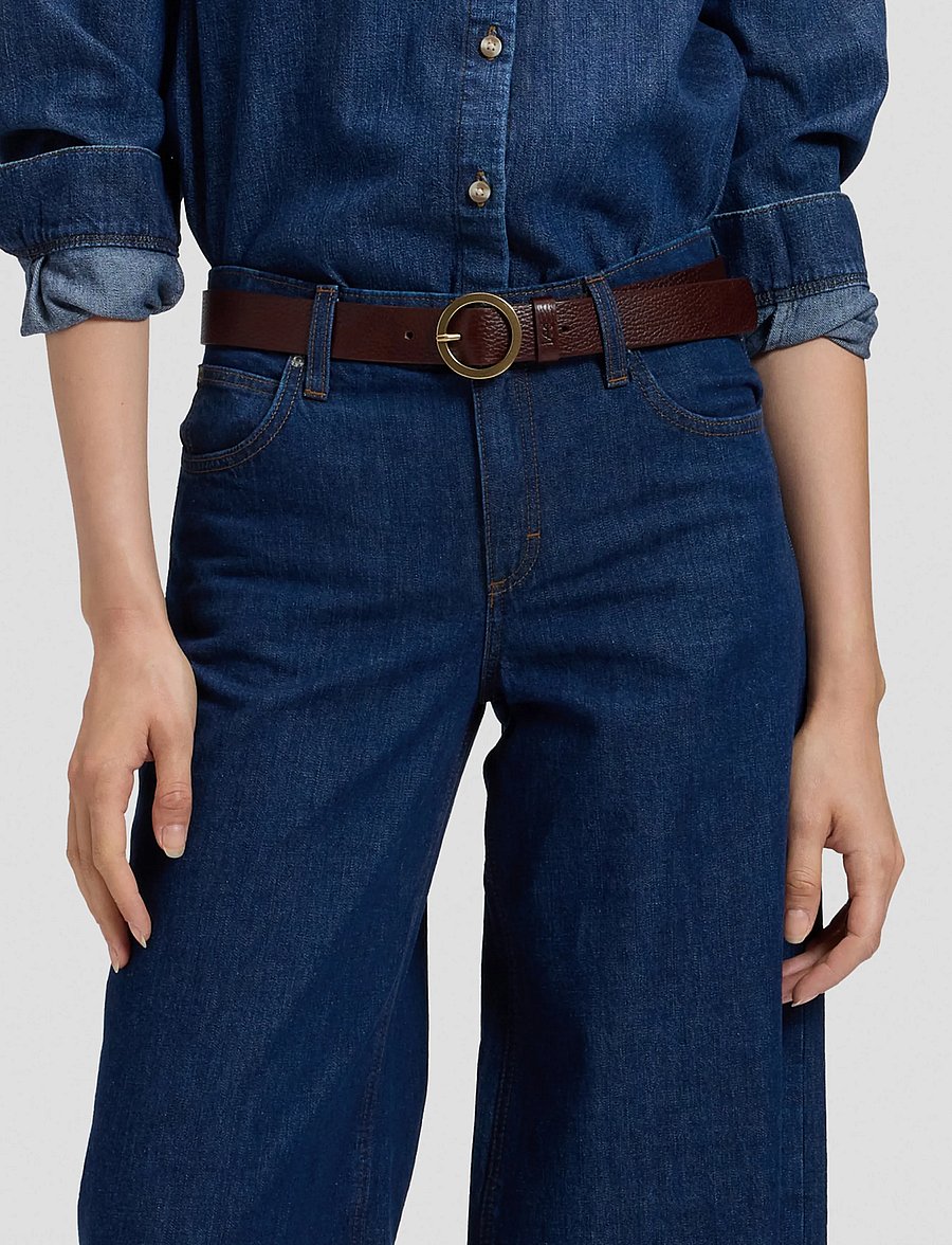 Lee Jeans - CIRCLE BUCKLE BELT - vabaajavööd - dark brown - 2