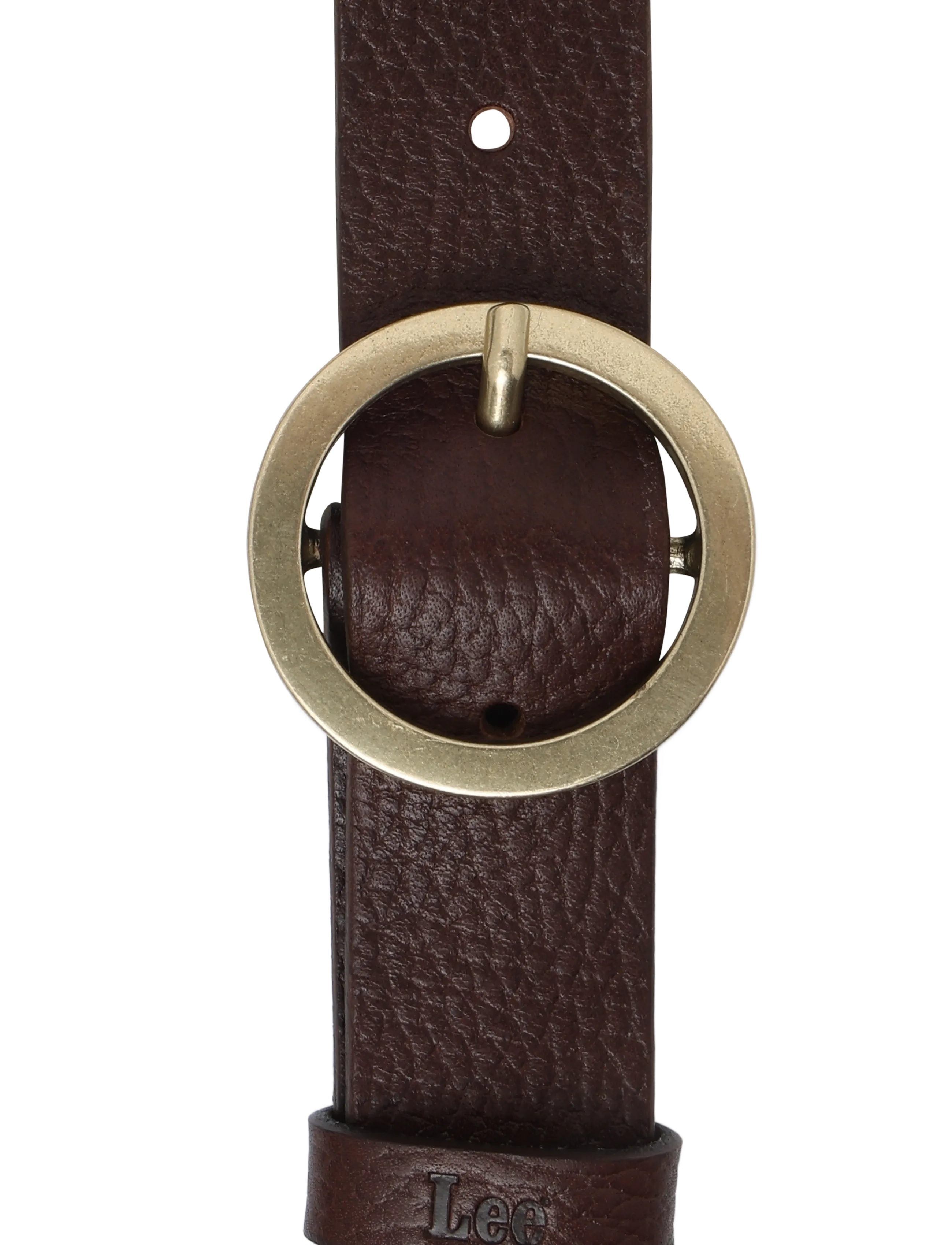 Lee Jeans - CIRCLE BUCKLE BELT - läderskärp - dark brown - 5