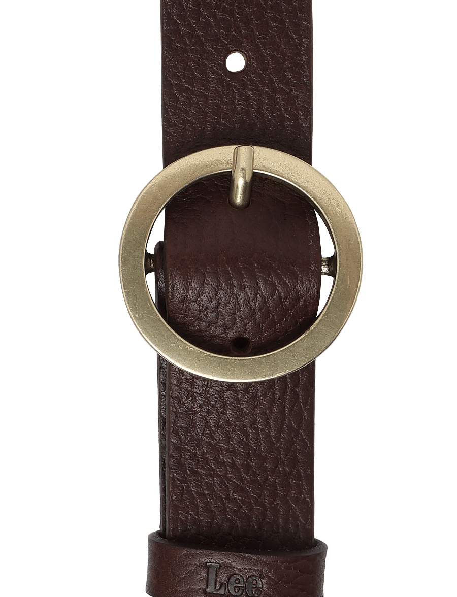 Lee Jeans - CIRCLE BUCKLE BELT - läderskärp - dark brown - 5