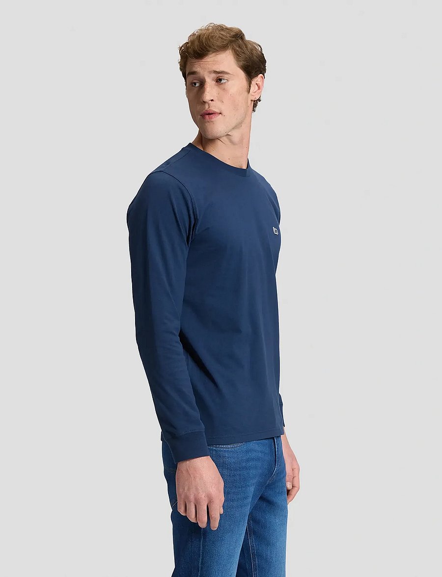 Lee Jeans - LS PATCH LOGO TEE - long-sleeved t-shirts - dress blues - 4