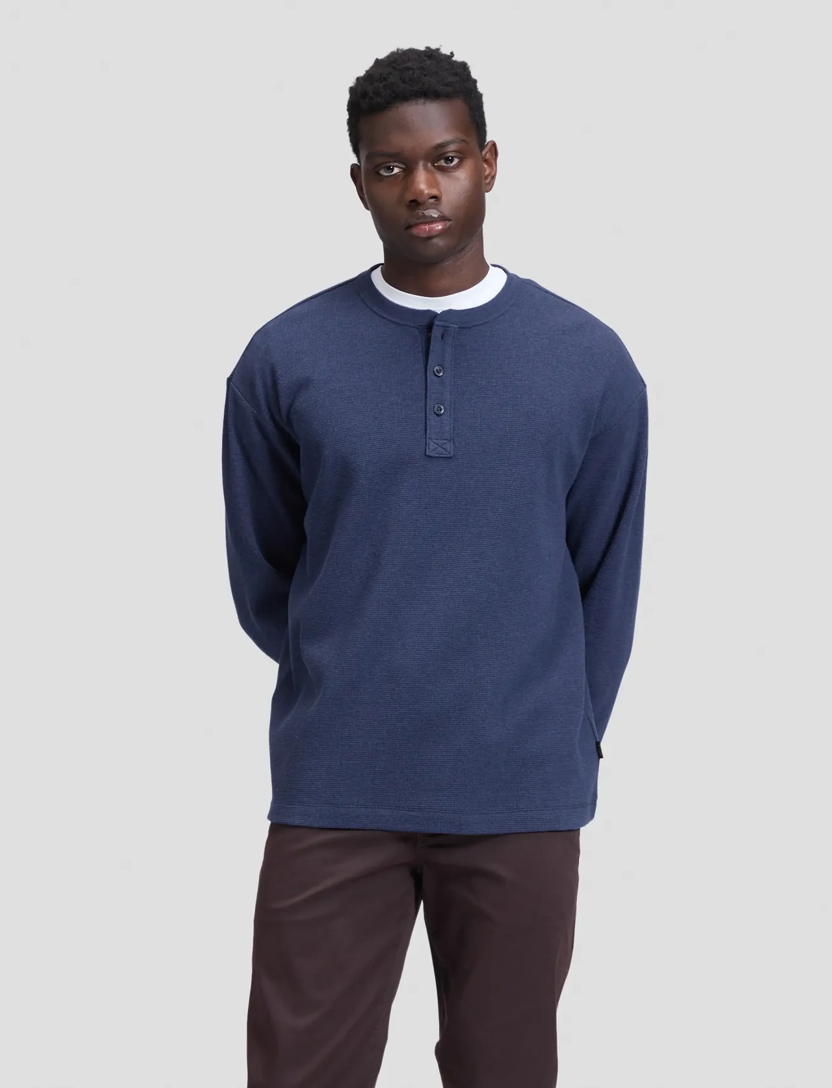 Lee Jeans LS HENLEY - Uus - INDIGO HEATHER / navy