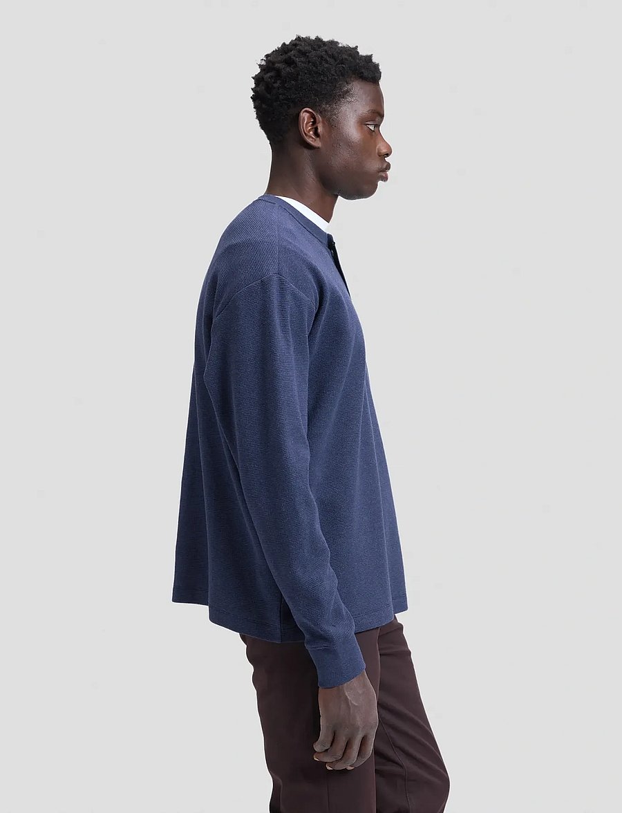 Lee Jeans - LS HENLEY - langärmelige t-shirts - indigo heather - 5