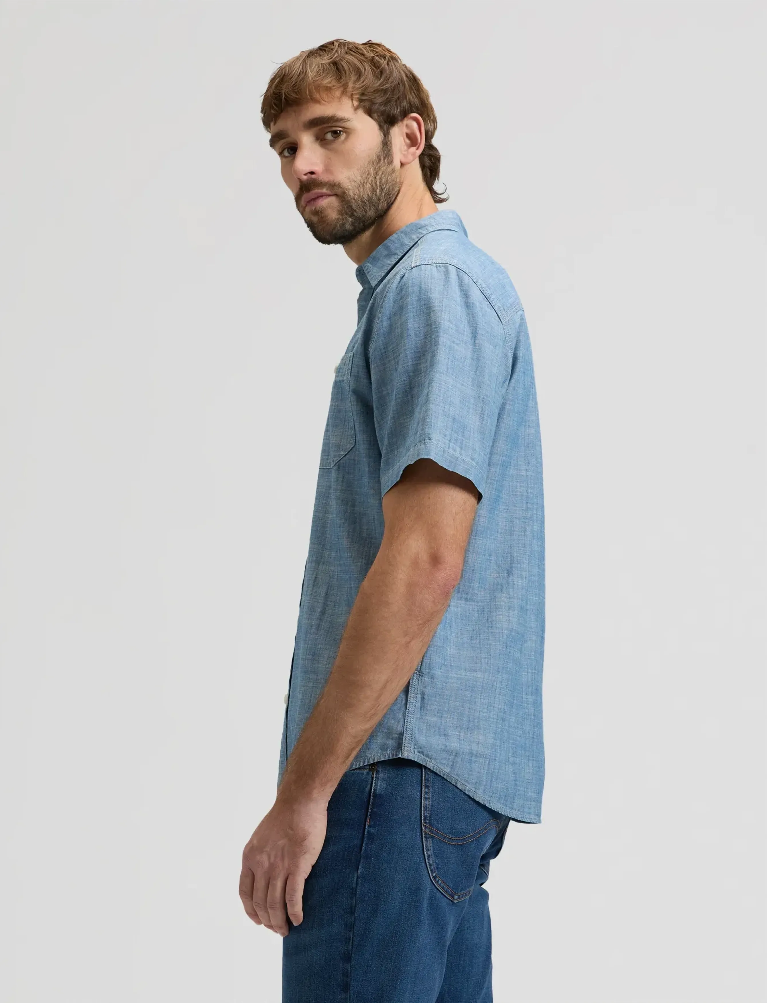 Lee Jeans - SS UTILITY WORKSHIRT - marškiniai trumpomis rankovėmis - light chambray - 4
