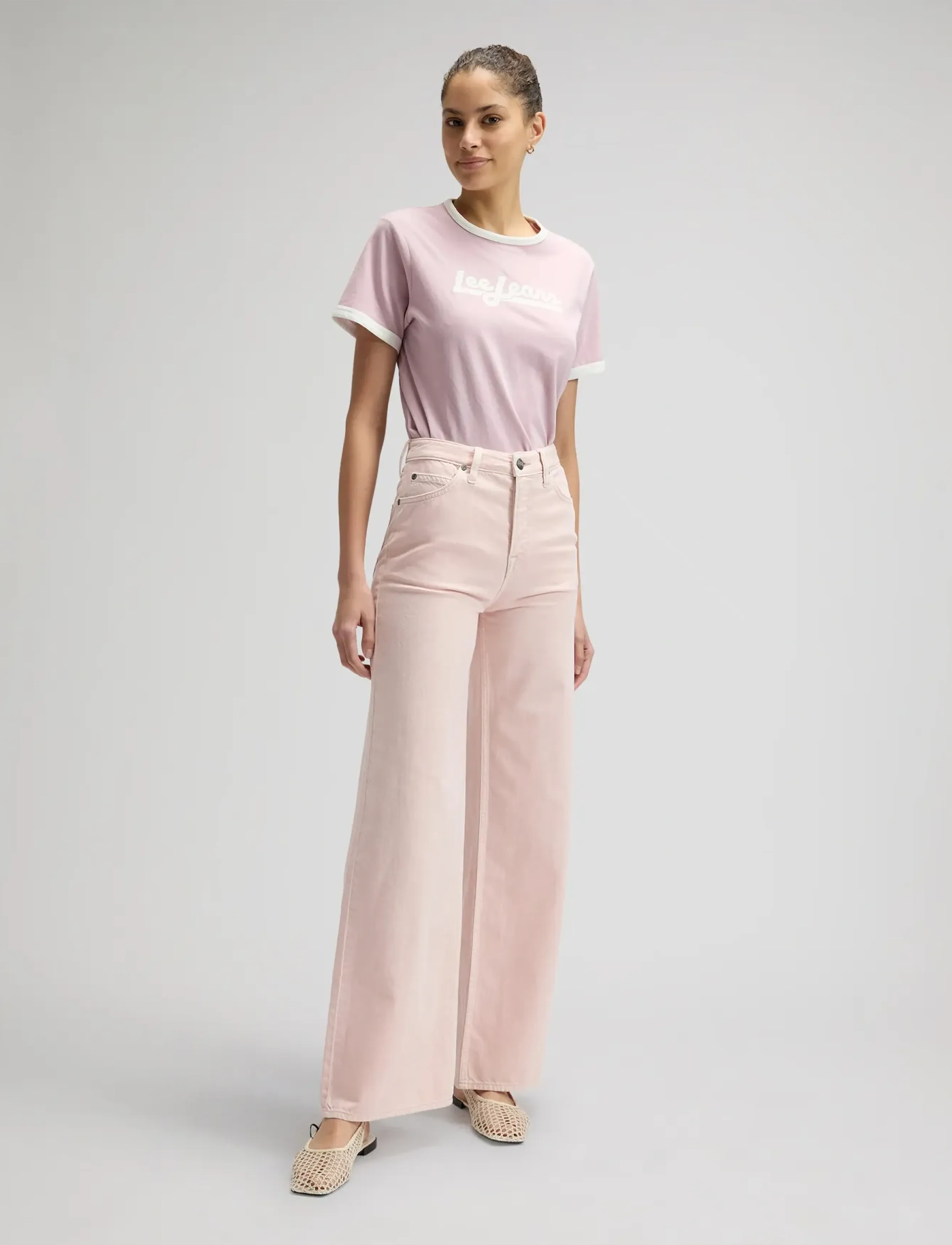 Lee Jeans - RINGER TEE - kurzärmlige hemden - soft mauve - 2