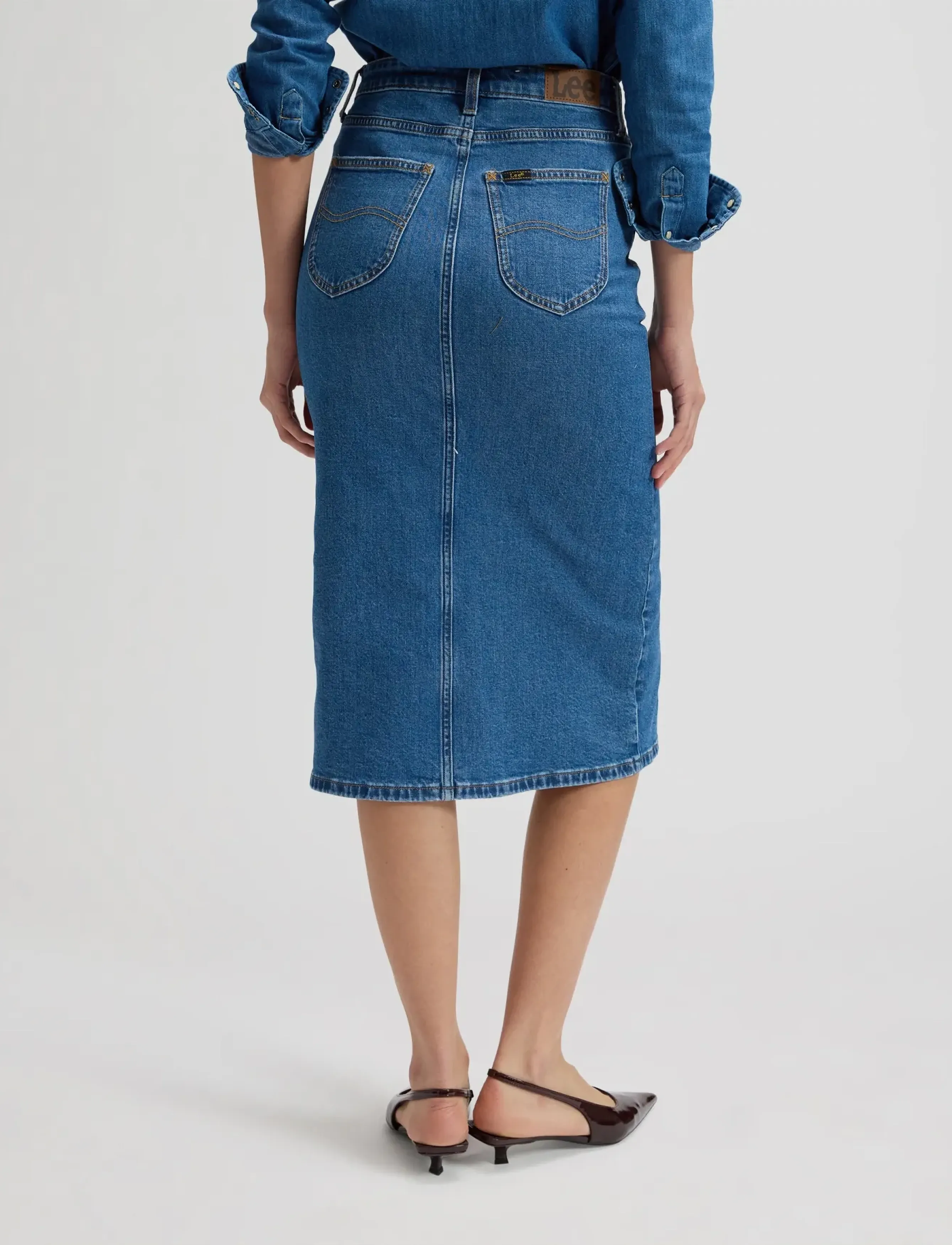 Lee Jeans - LONG SKIRT - teksaseelikud - best in blue - 2