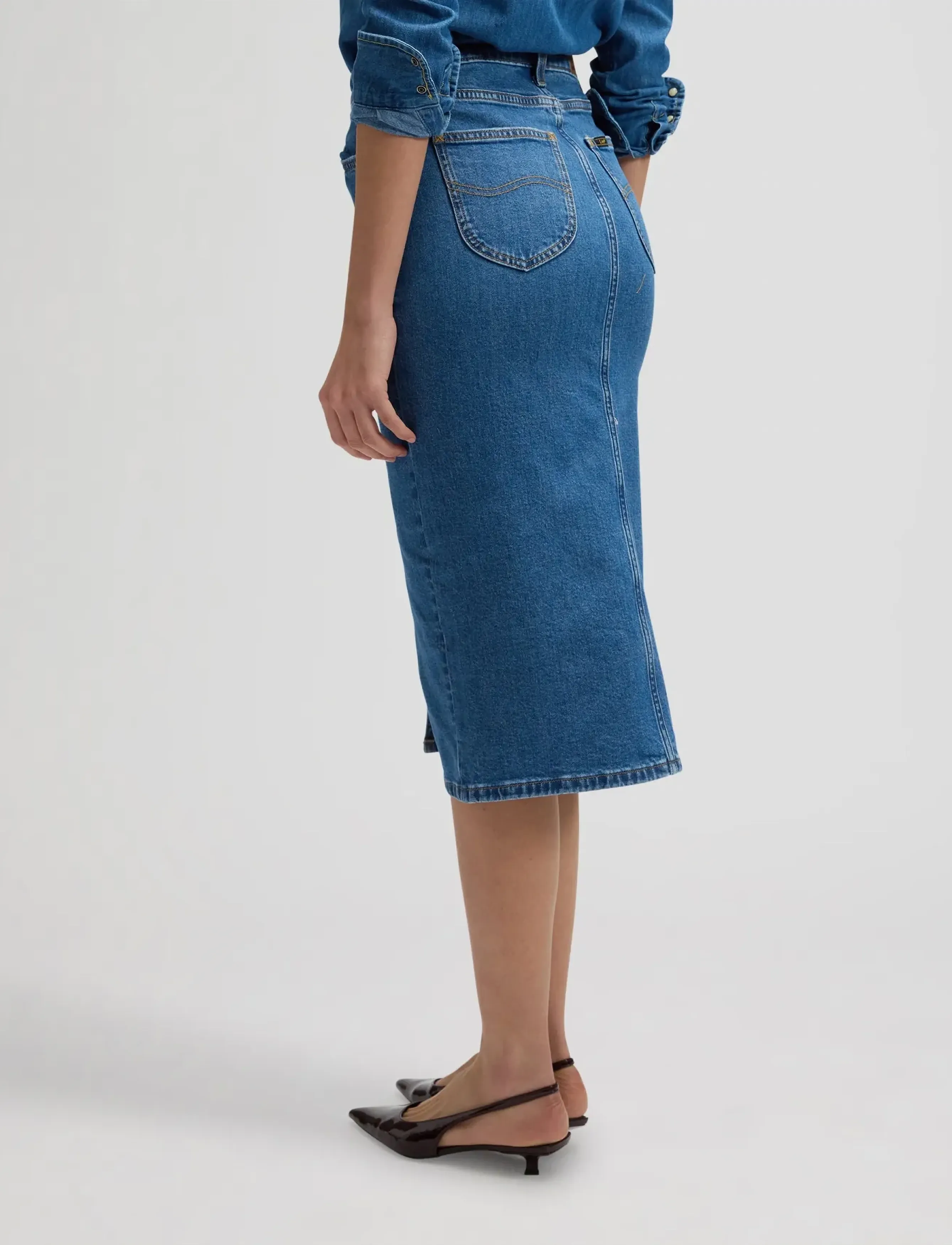 Lee Jeans - LONG SKIRT - teksaseelikud - best in blue - 4
