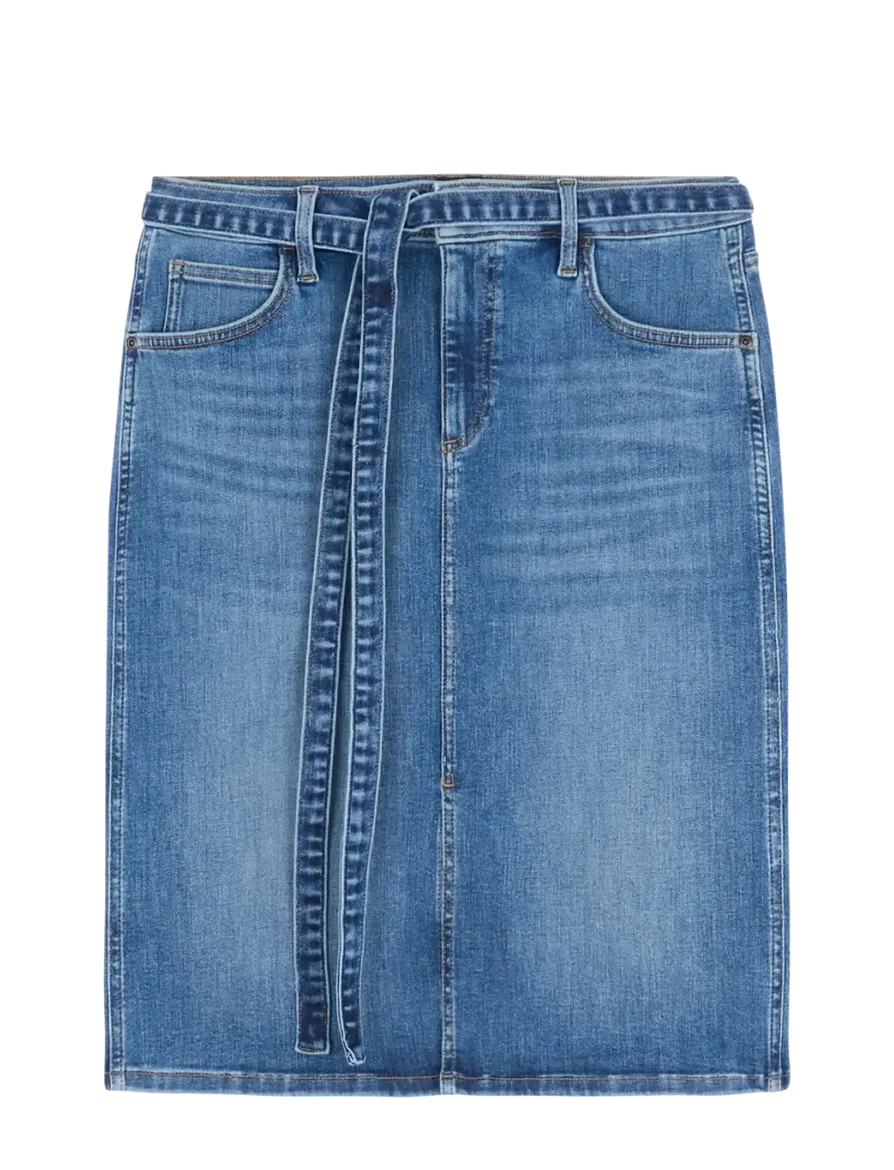 Lee Jeans MIDI SKIRT WITH A BOW - Kollektioner - MID TWIST / blue