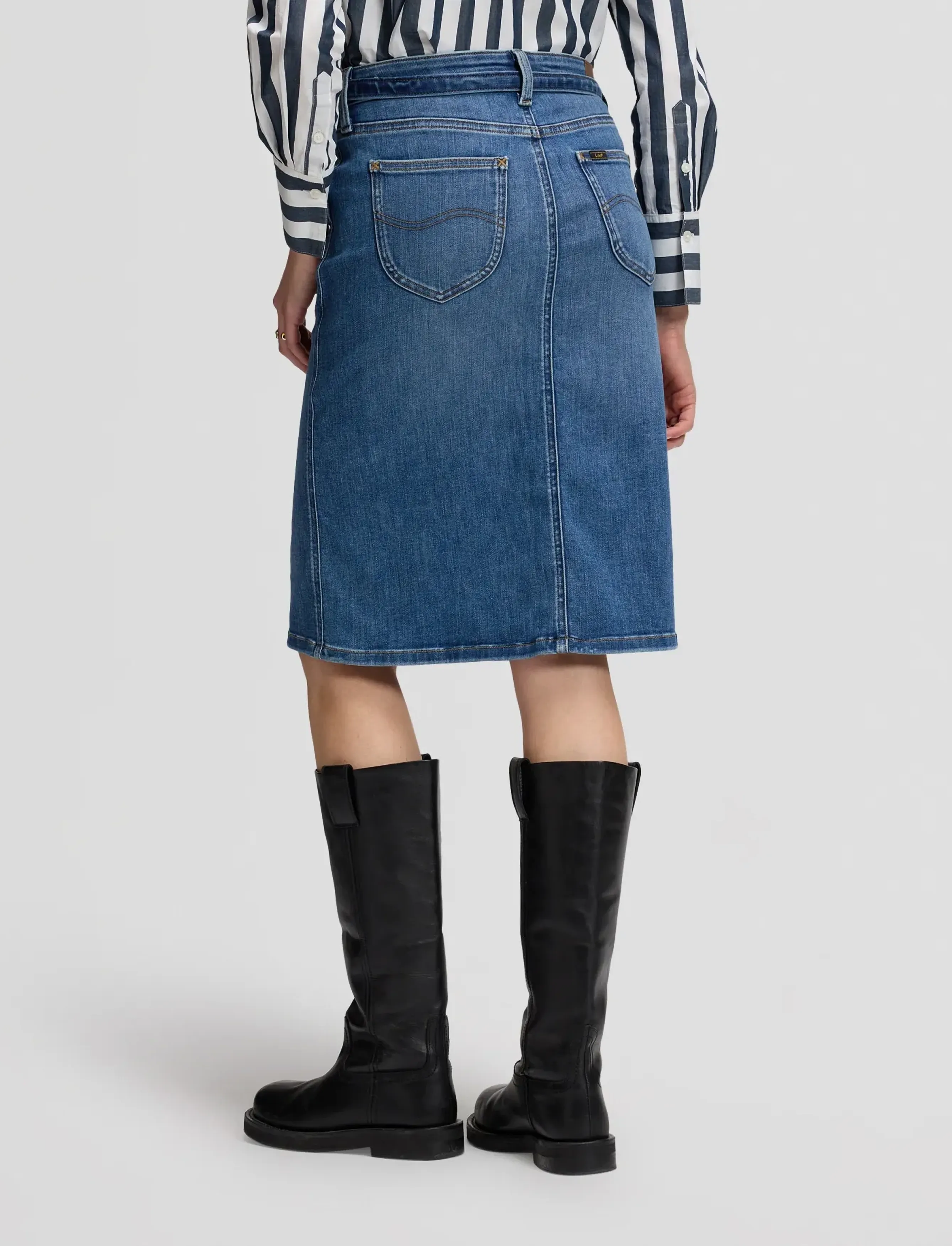 Lee Jeans - MIDI SKIRT WITH A BOW - mid twist - 3