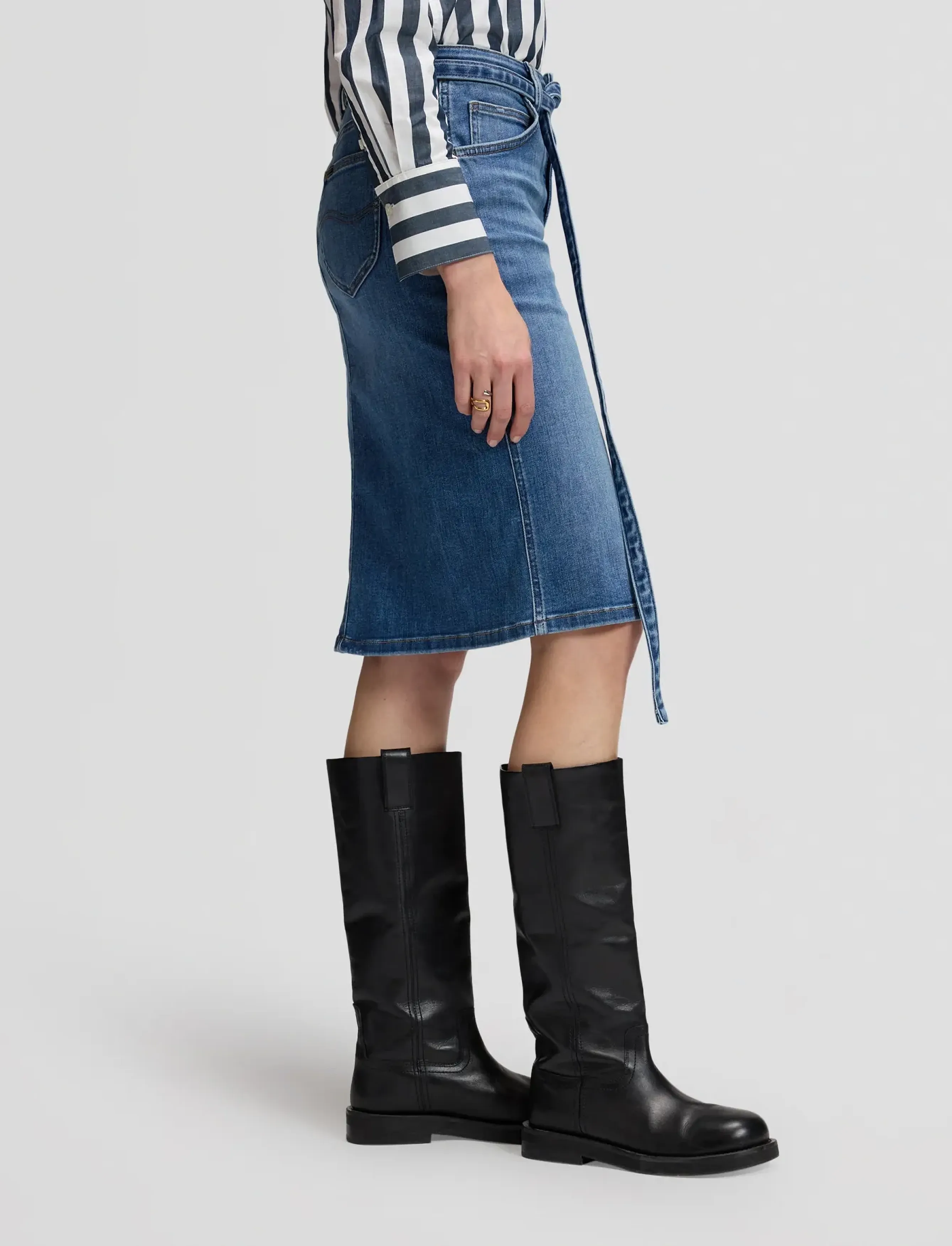 Lee Jeans - MIDI SKIRT WITH A BOW - mid twist - 4
