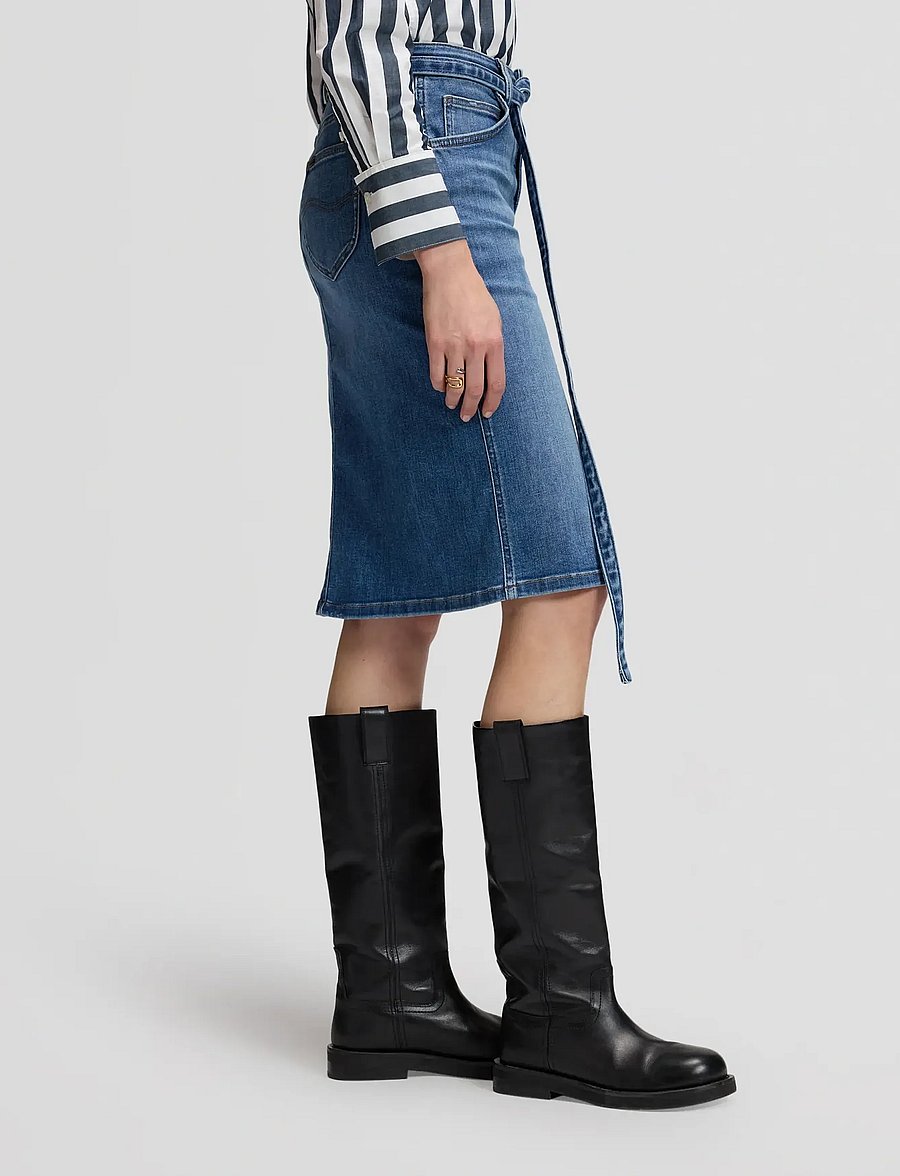 Lee Jeans - MIDI SKIRT WITH A BOW - mid twist - 4