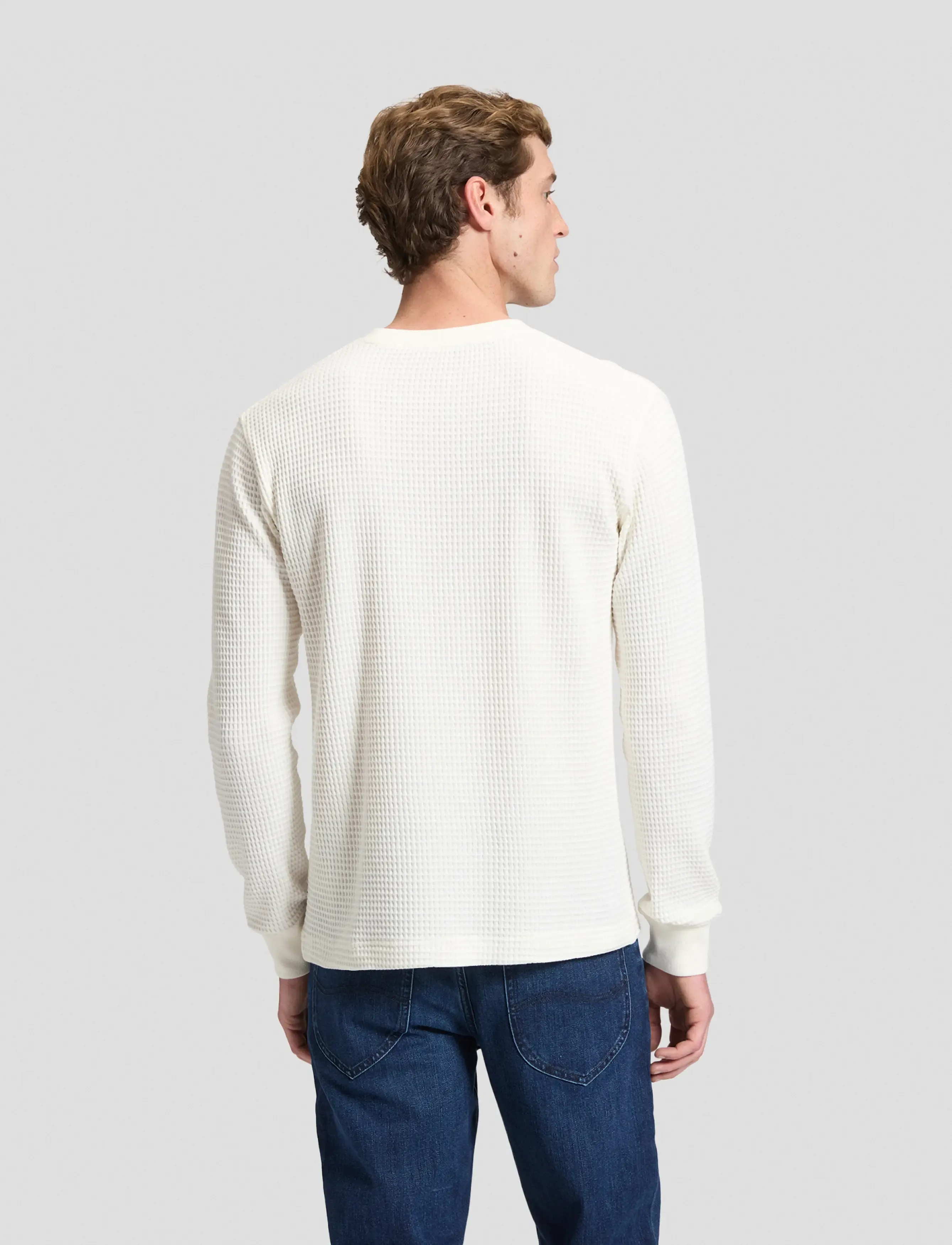 Lee Jeans - LS WAFFLE TEE - off white - 2