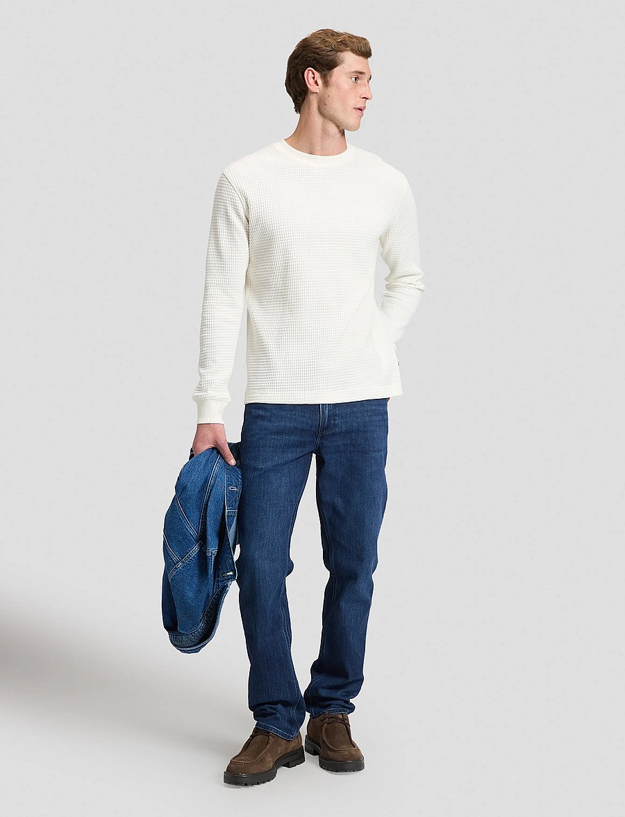 Lee Jeans - LS WAFFLE TEE - long-sleeved t-shirts - off white - 3