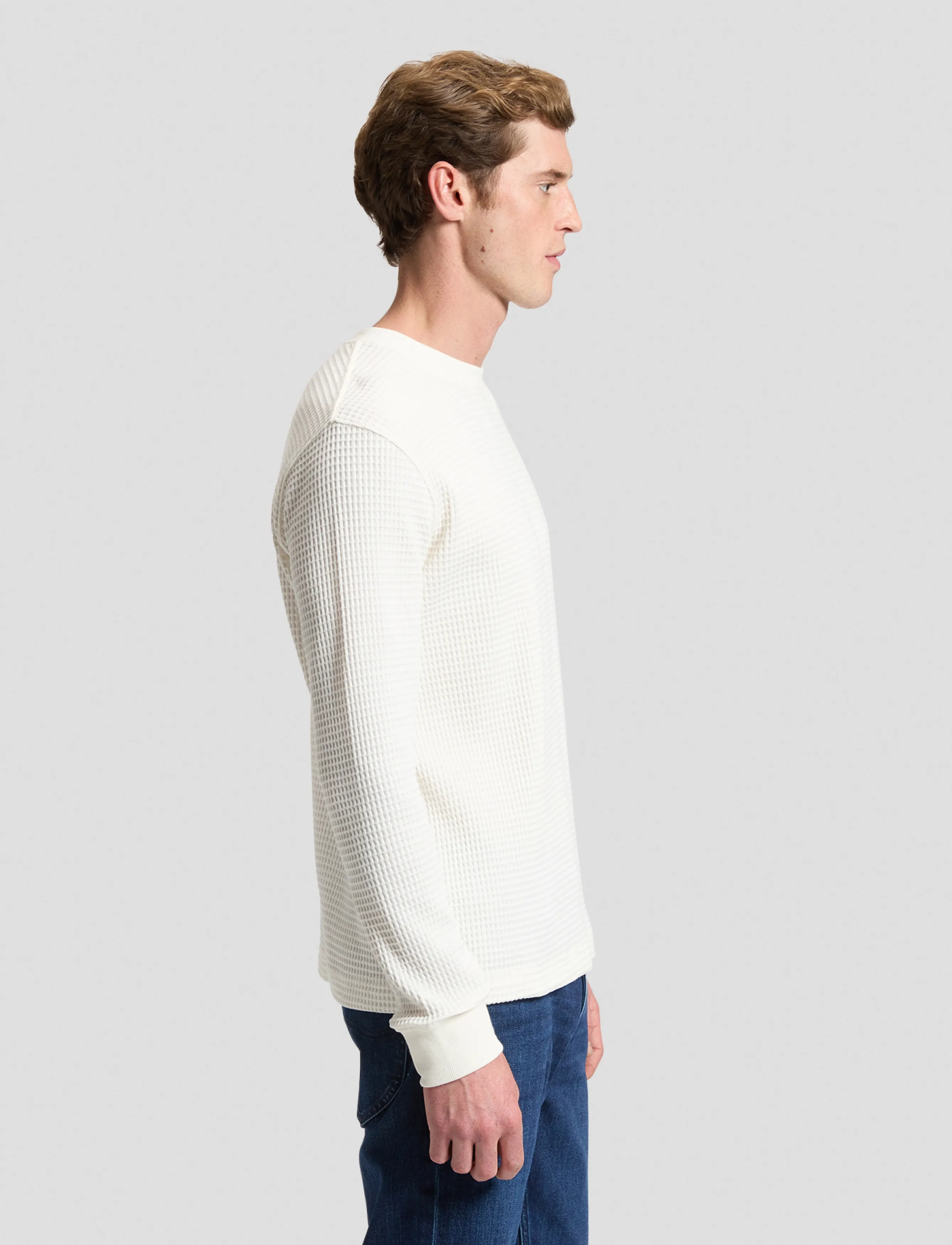 Lee Jeans - LS WAFFLE TEE - off white - 4