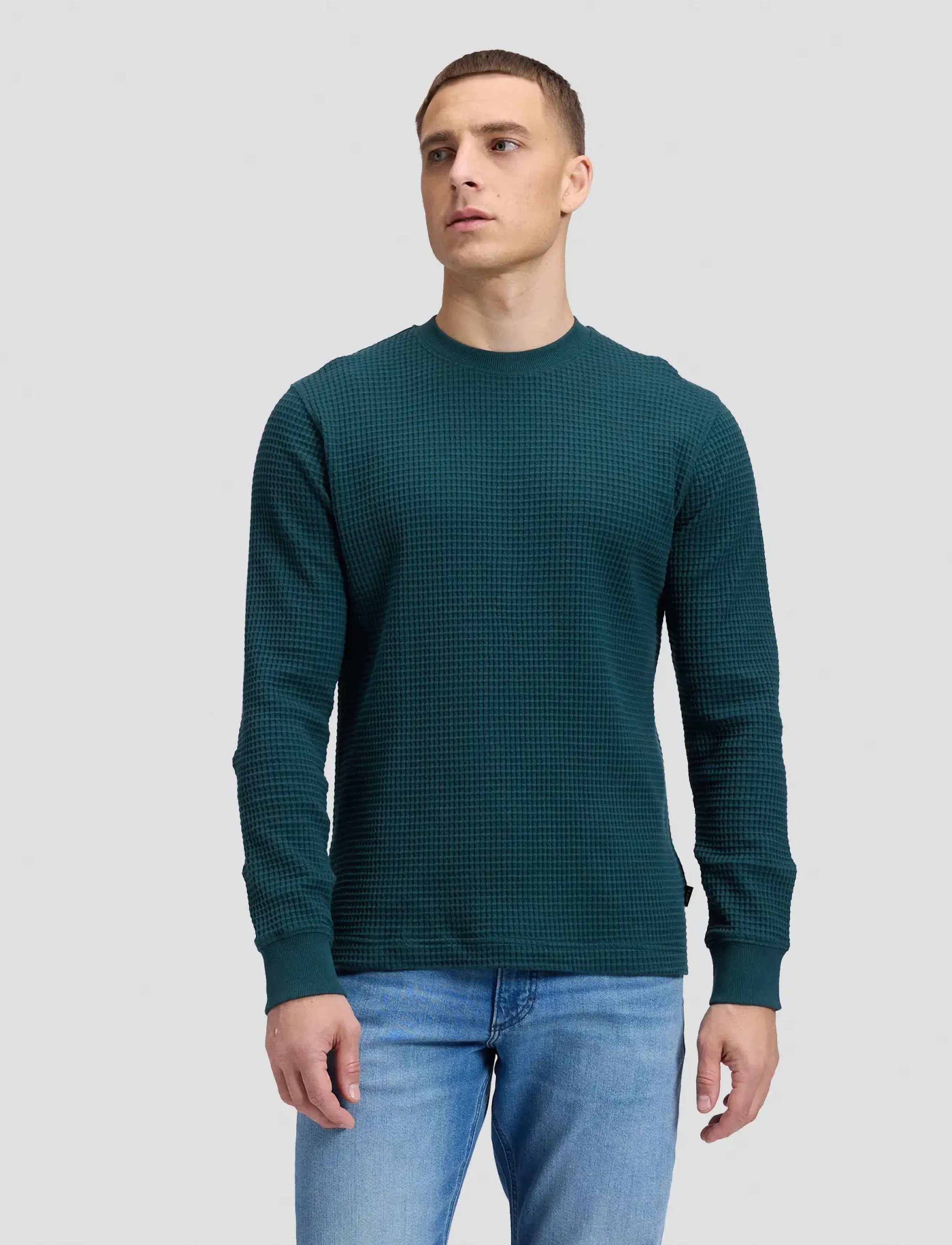 Lee Jeans LS WAFFLE TEE - T-särgid - PONDEROSA PINE / green