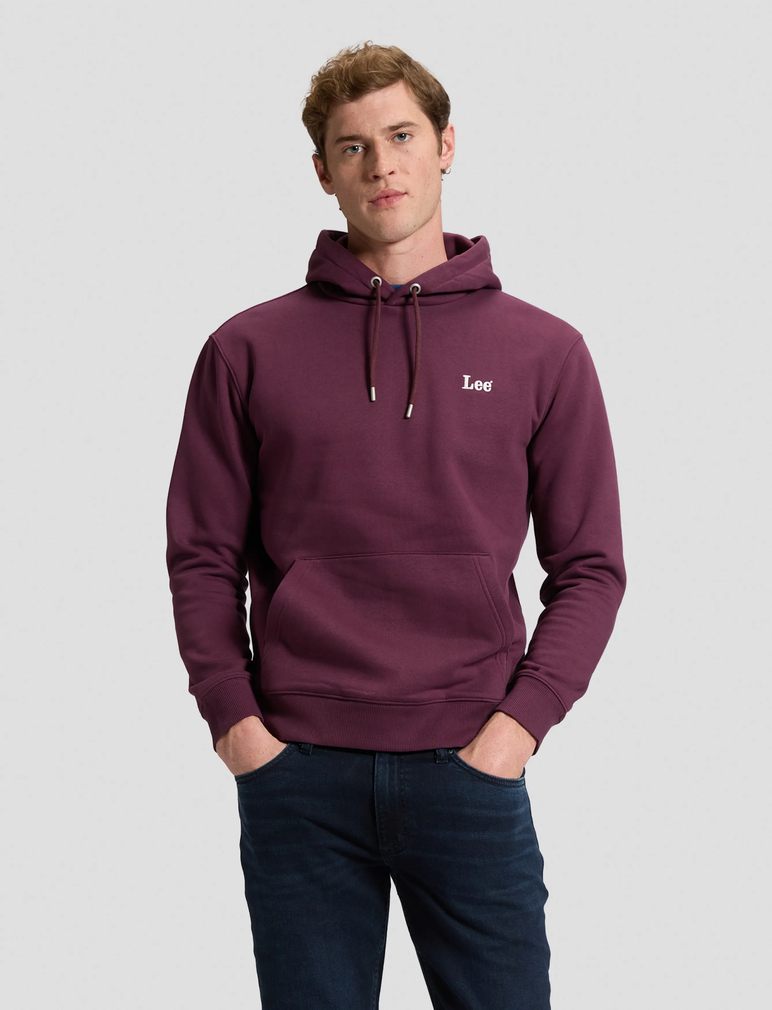 Lee Jeans ESSENTIAL LEE HOODIE - Kapuutsiga pusad - FIG / burgundy