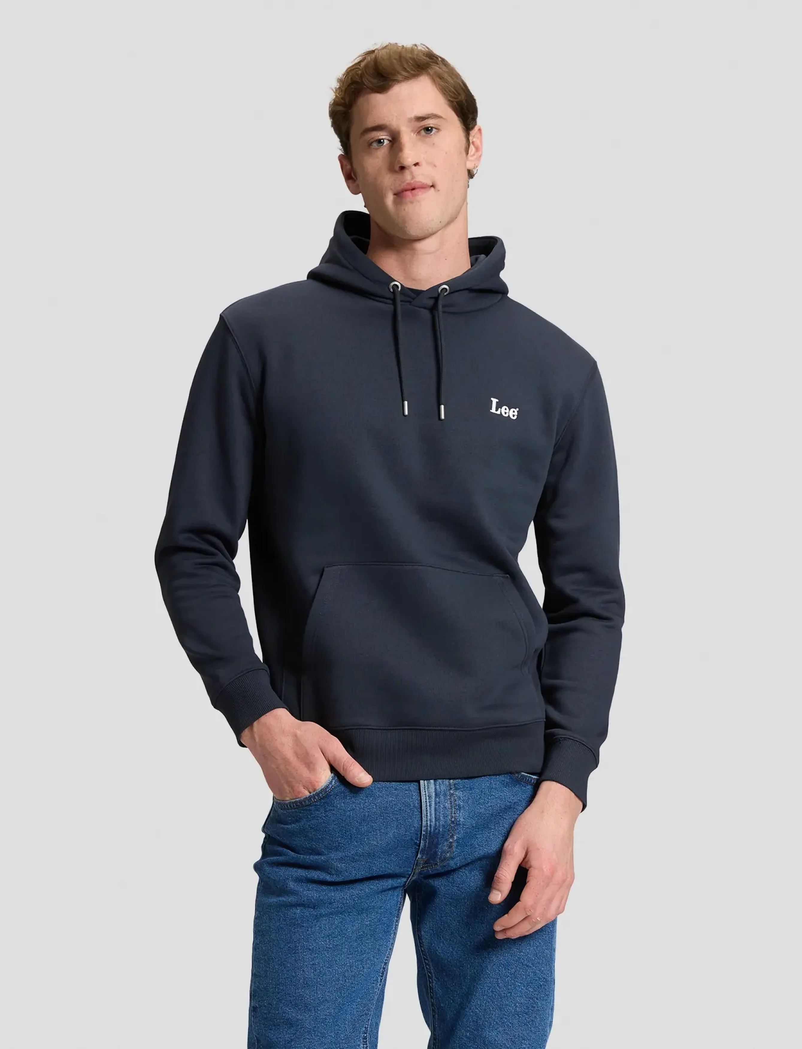 Lee Jeans ESSENTIAL LEE HOODIE - Kapuzenpullover - REBEL NAVY / navy