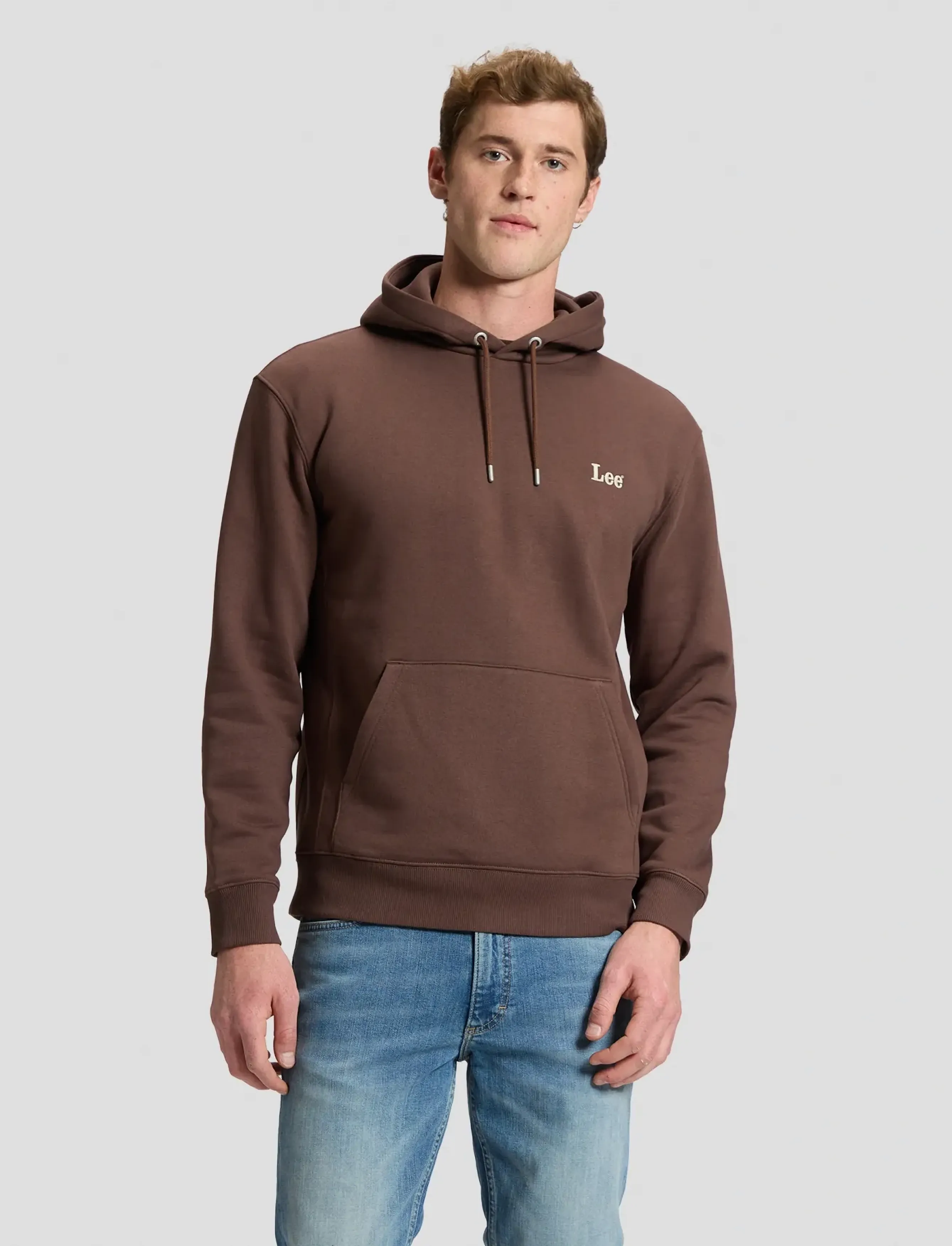 Lee Jeans Essential Hoodie, S, Sweatshirts & Hoodies, Braun - Männerswear