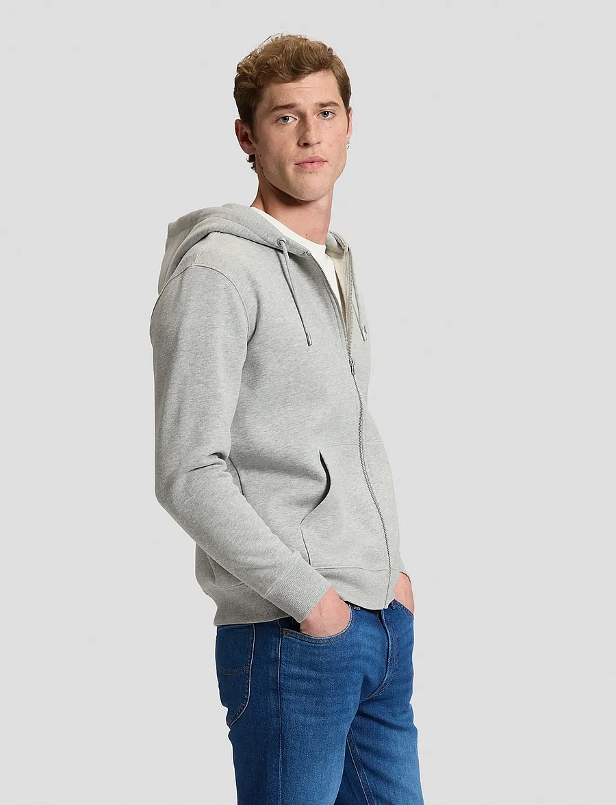 Lee Jeans - ESS LEE FULL ZIP HOODIE - hoodies - mid grey mele - 4