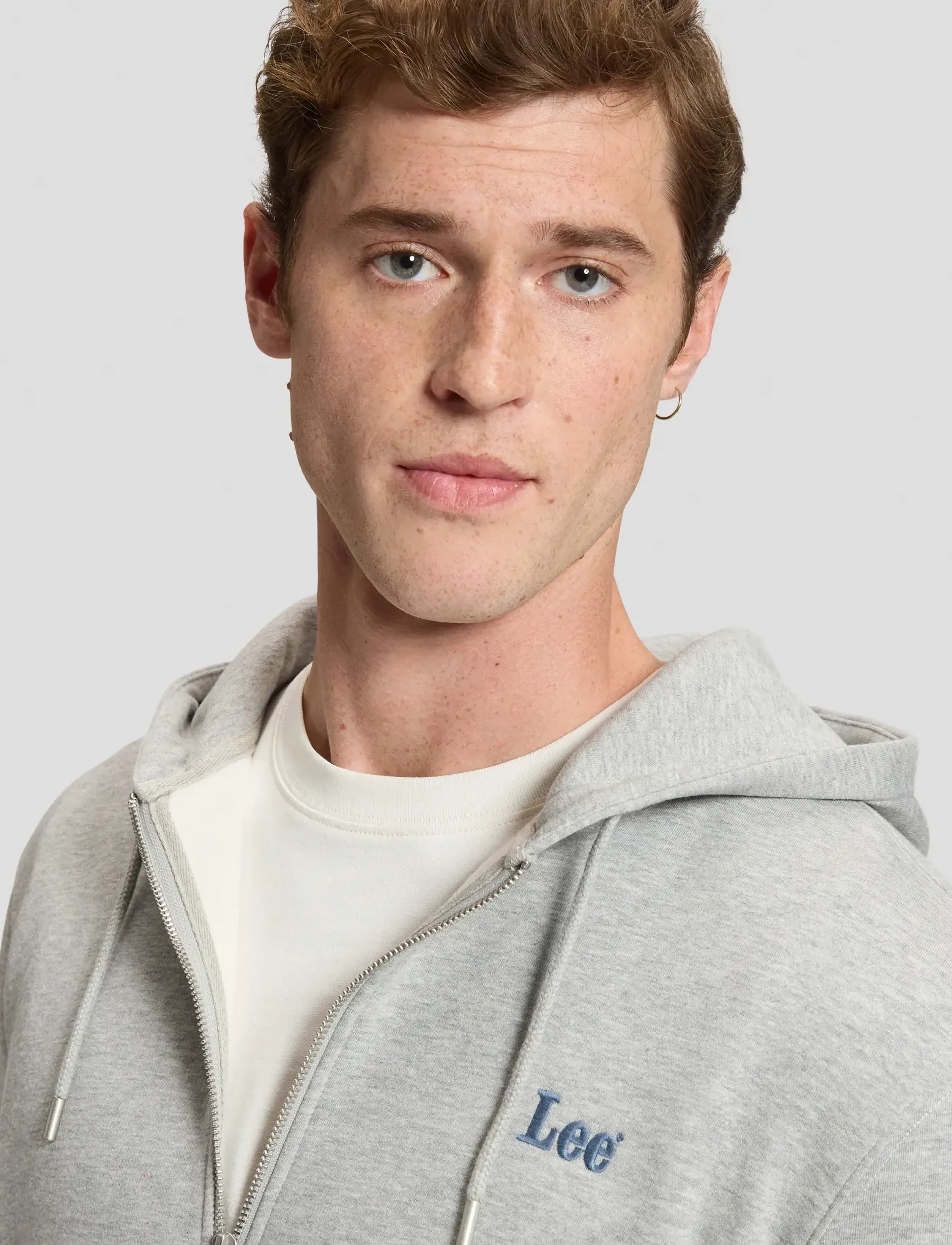 Lee Jeans - ESS LEE FULL ZIP HOODIE - hoodies - mid grey mele - 5