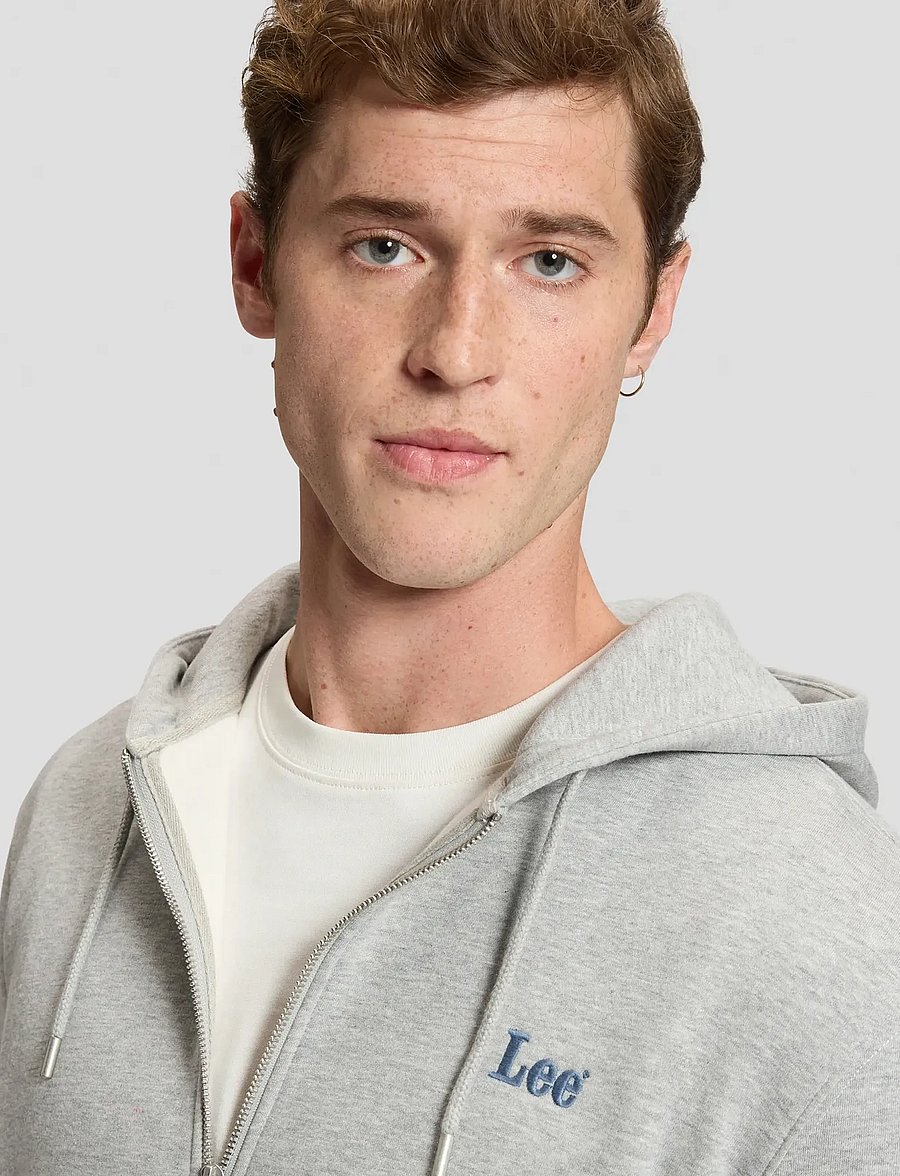Lee Jeans - ESS LEE FULL ZIP HOODIE - hoodies - mid grey mele - 5