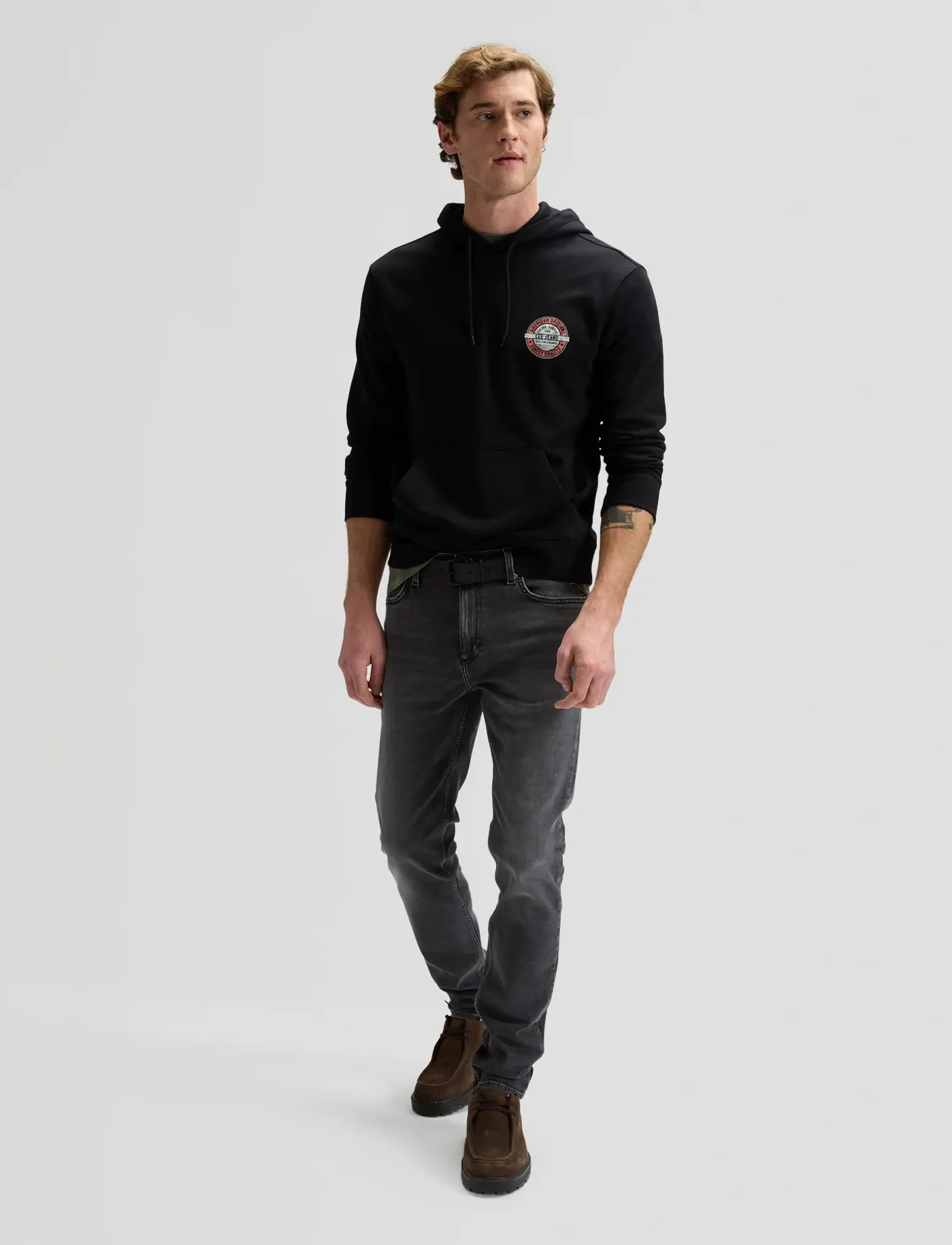 Lee Jeans - CIRCLE LEE HOODIE - sweatshirts - black - 4