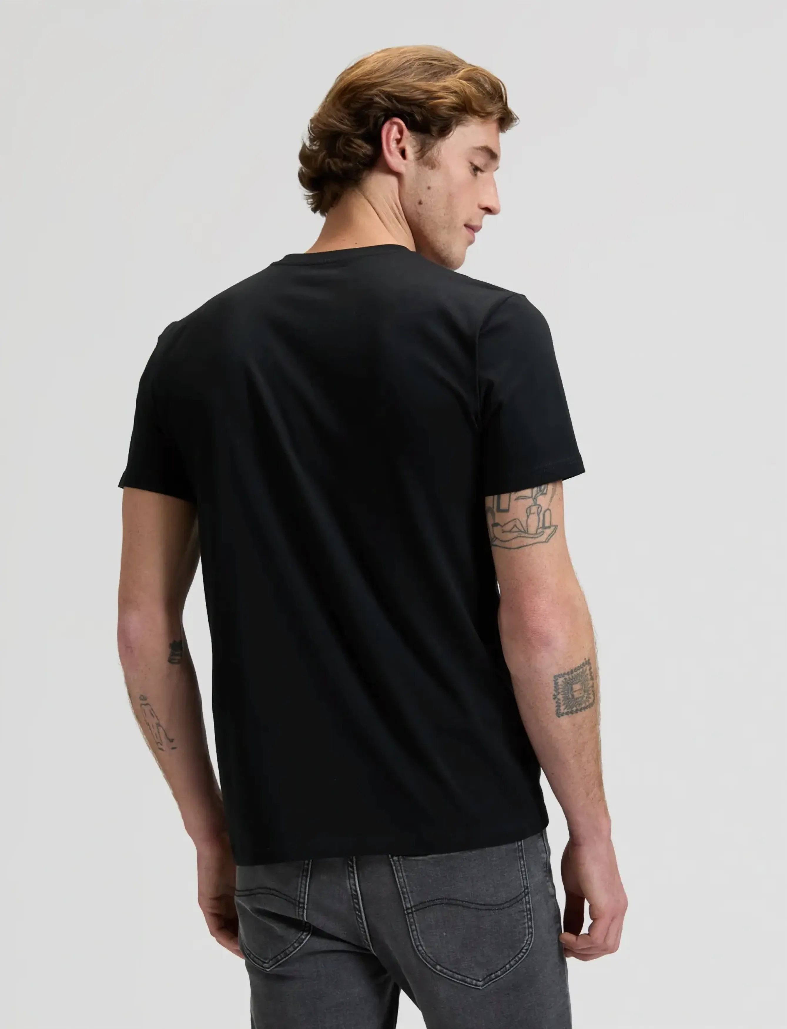Lee Jeans - WOVEN LABEL TEE - lowest prices - black - 2