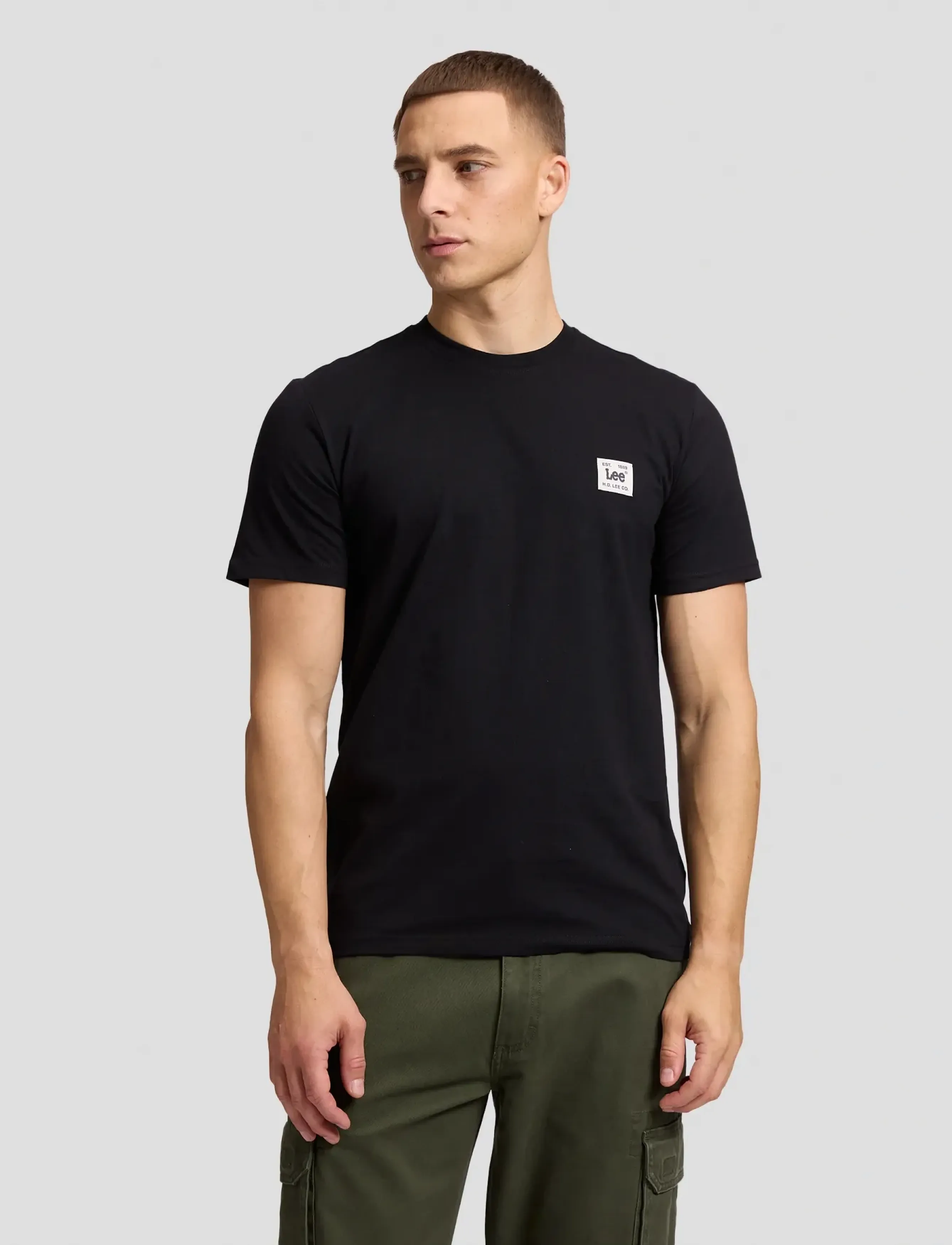Lee Jeans WOVEN LABEL TEE - T-särgid - BLACK / black