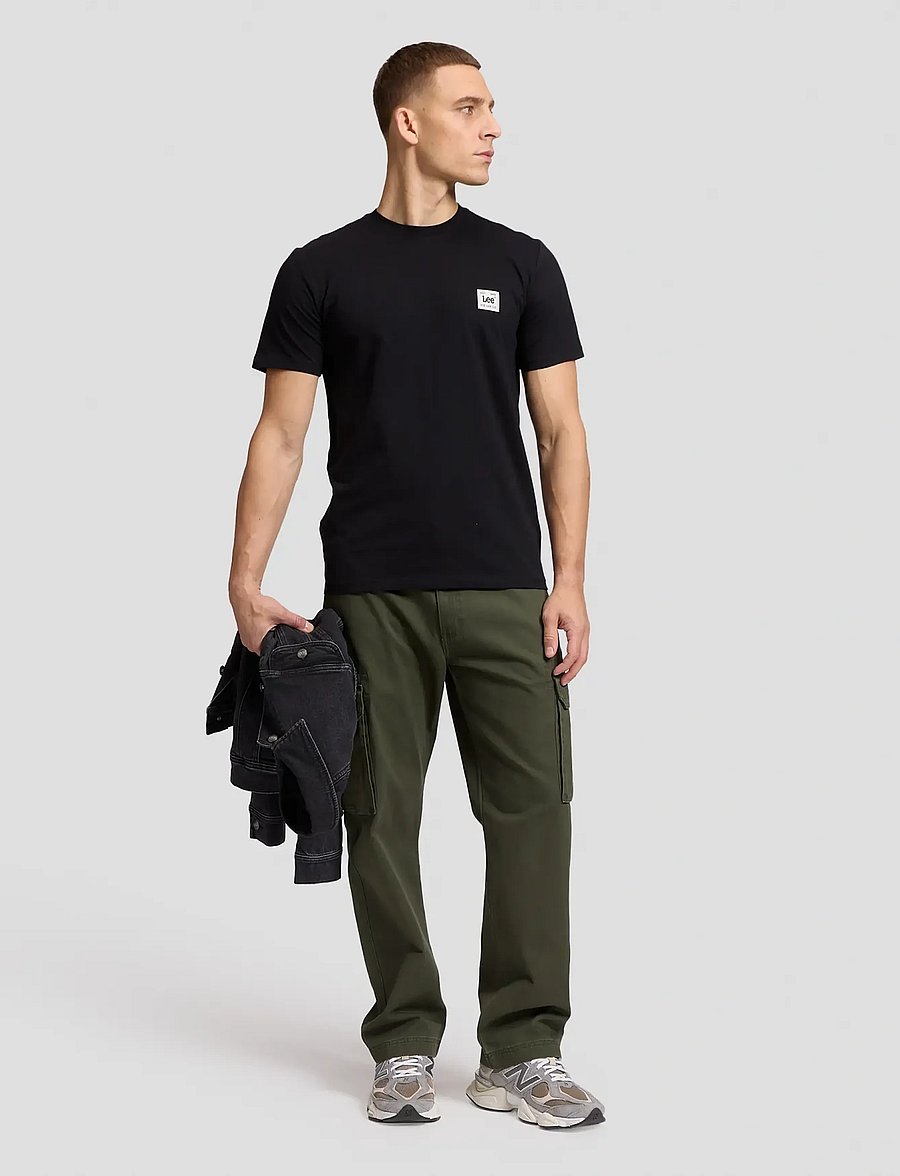 Lee Jeans - WOVEN LABEL TEE - kortærmede t-shirts - black - 3