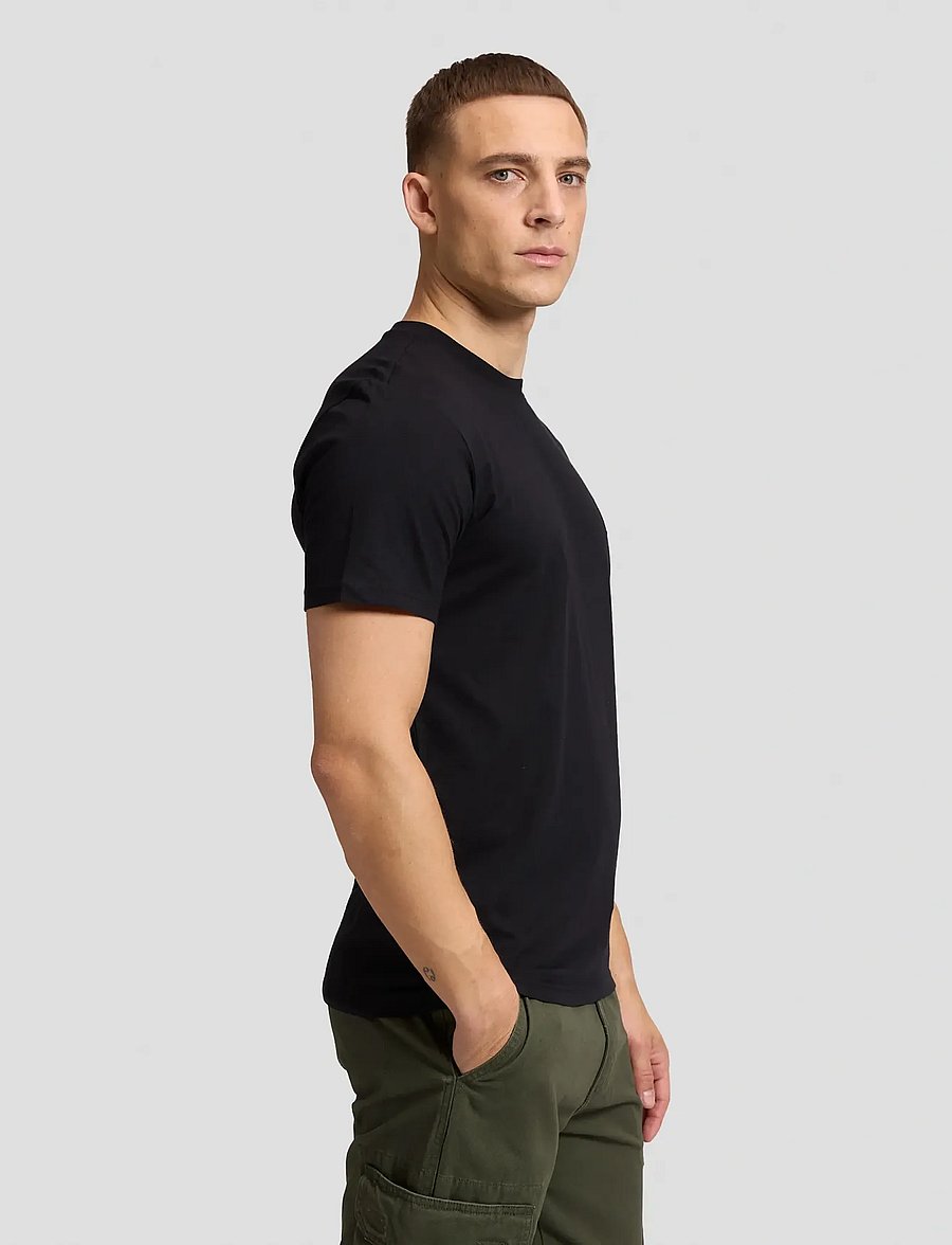 Lee Jeans - WOVEN LABEL TEE - kortærmede t-shirts - black - 4