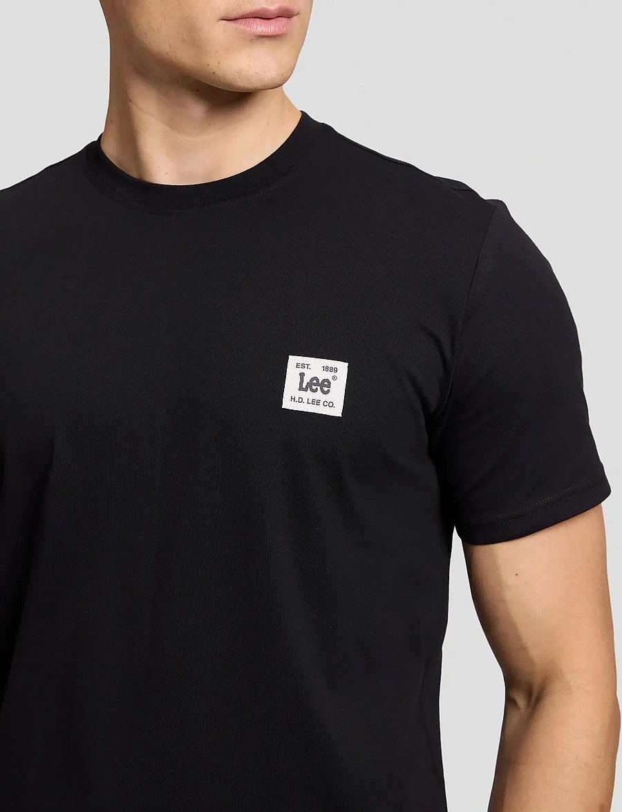 Lee Jeans - WOVEN LABEL TEE - kortærmede t-shirts - black - 5