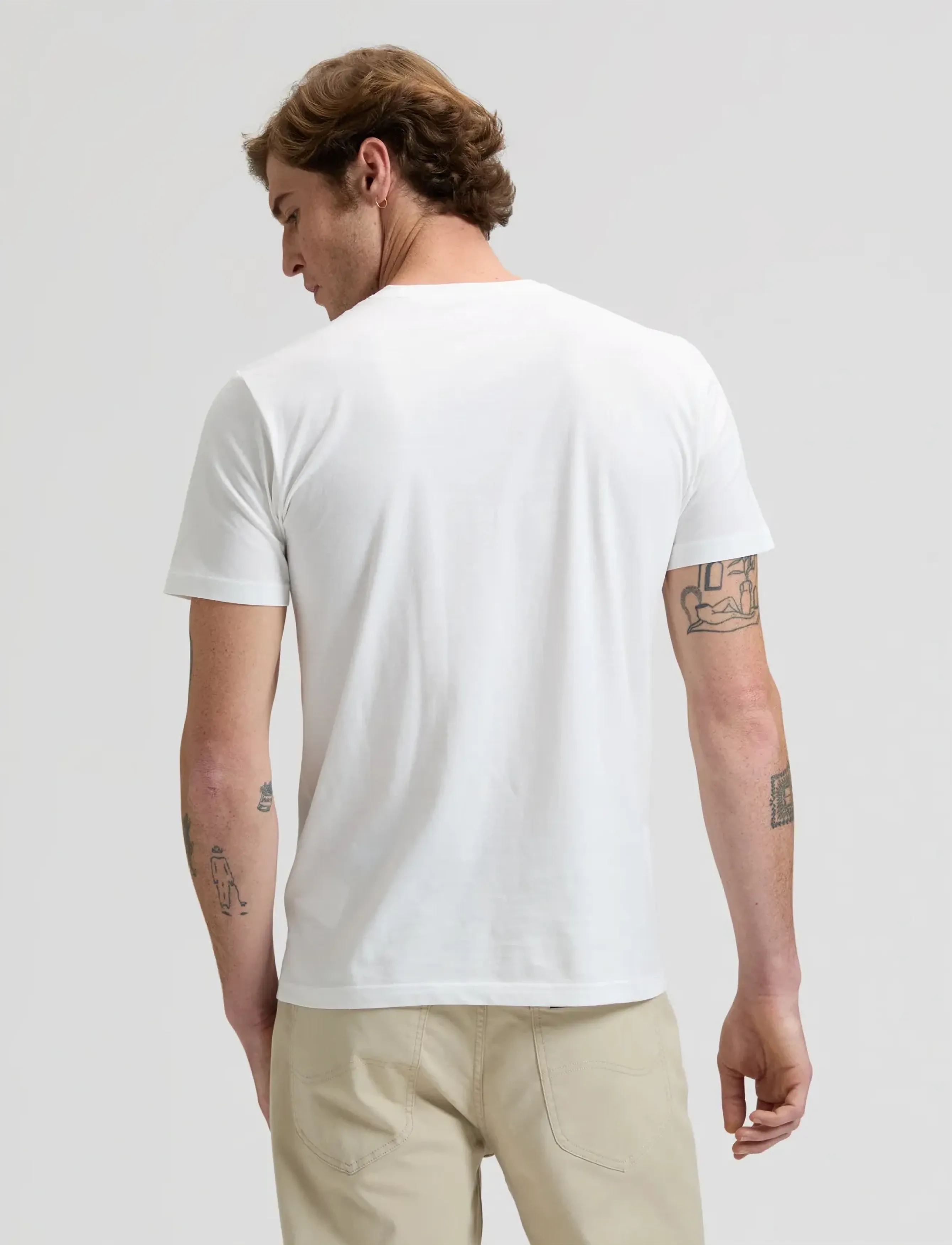 Lee Jeans - WOVEN LABEL TEE - laveste priser - bright white - 2