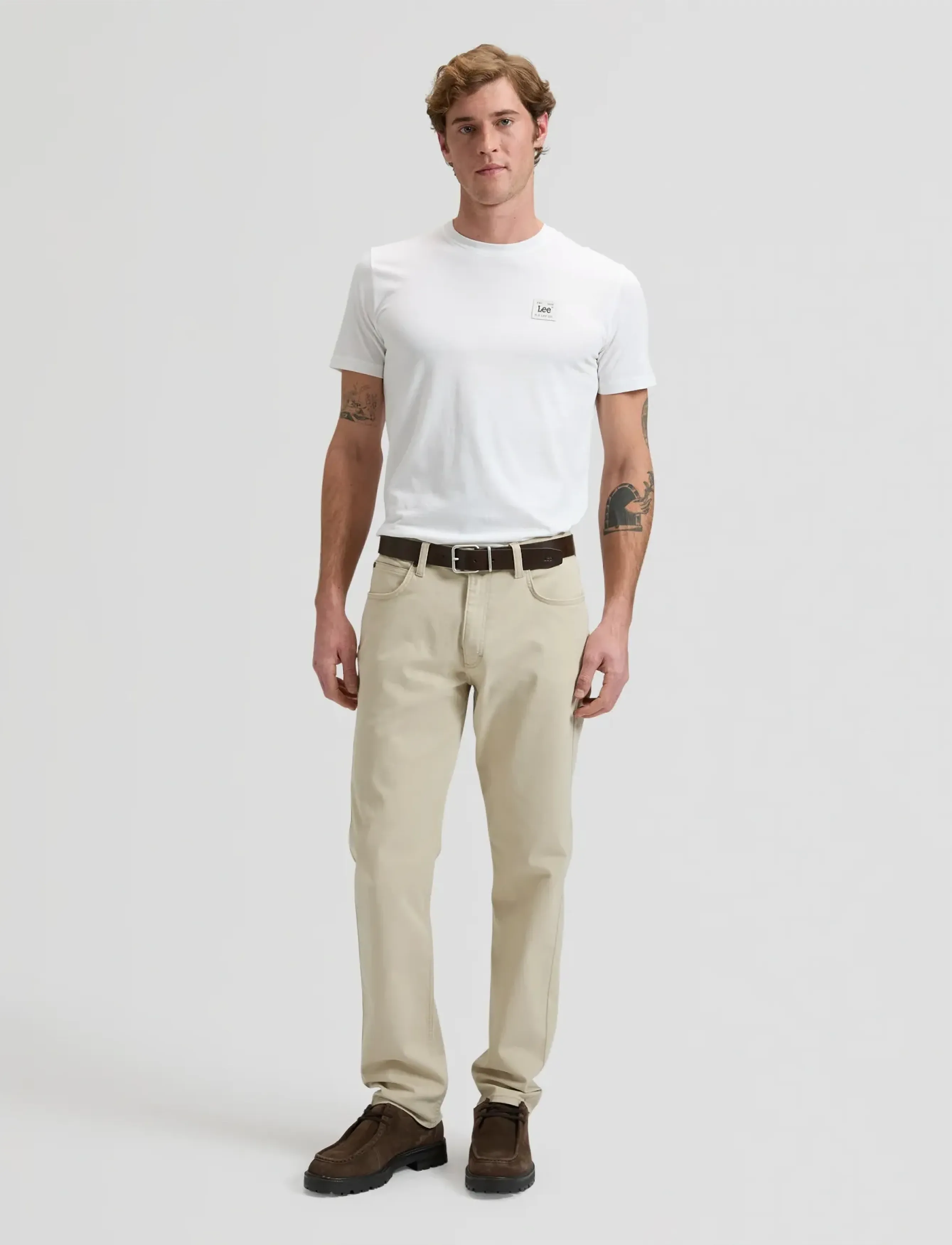 Lee Jeans - WOVEN LABEL TEE - laveste priser - bright white - 3