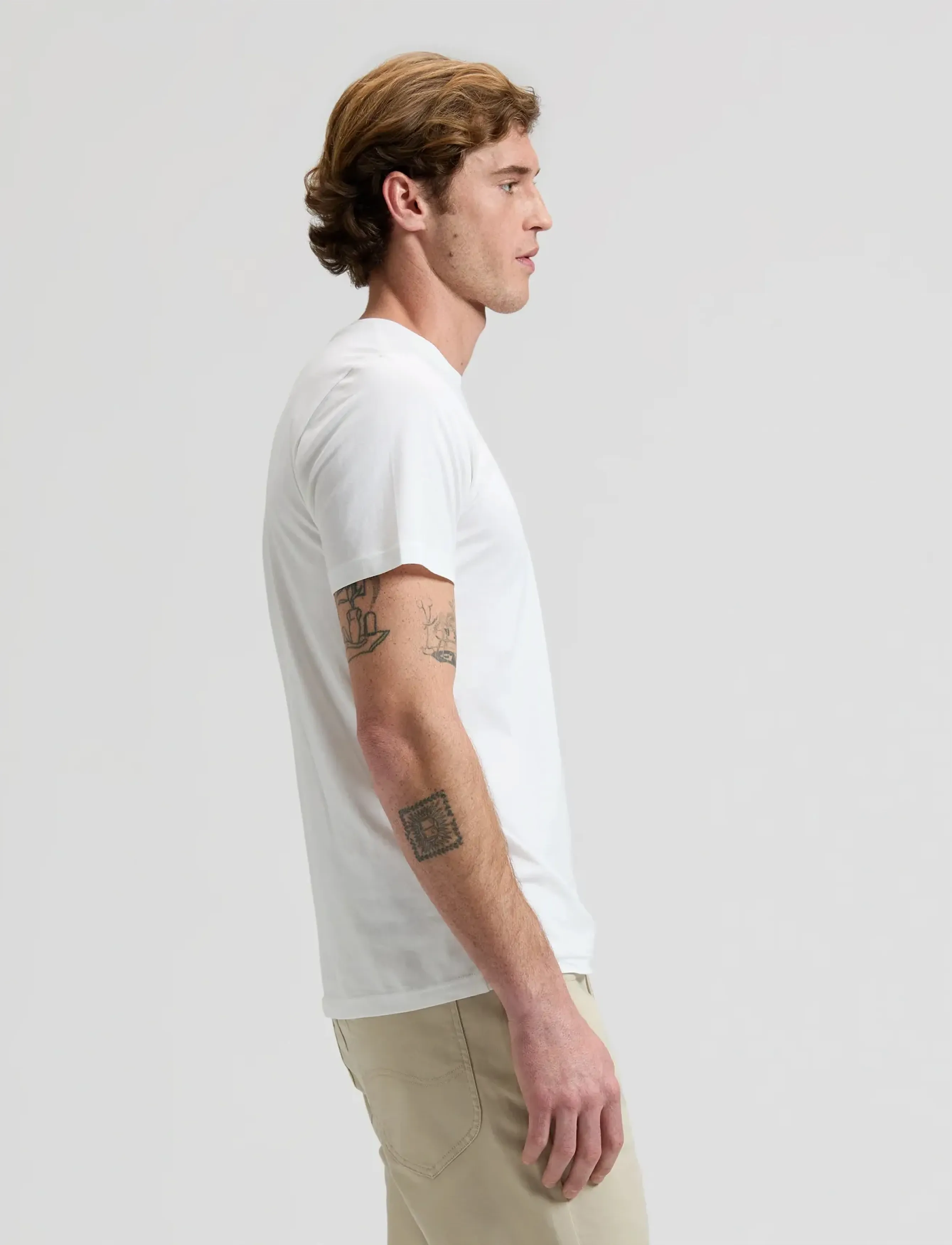 Lee Jeans - WOVEN LABEL TEE - laveste priser - bright white - 4