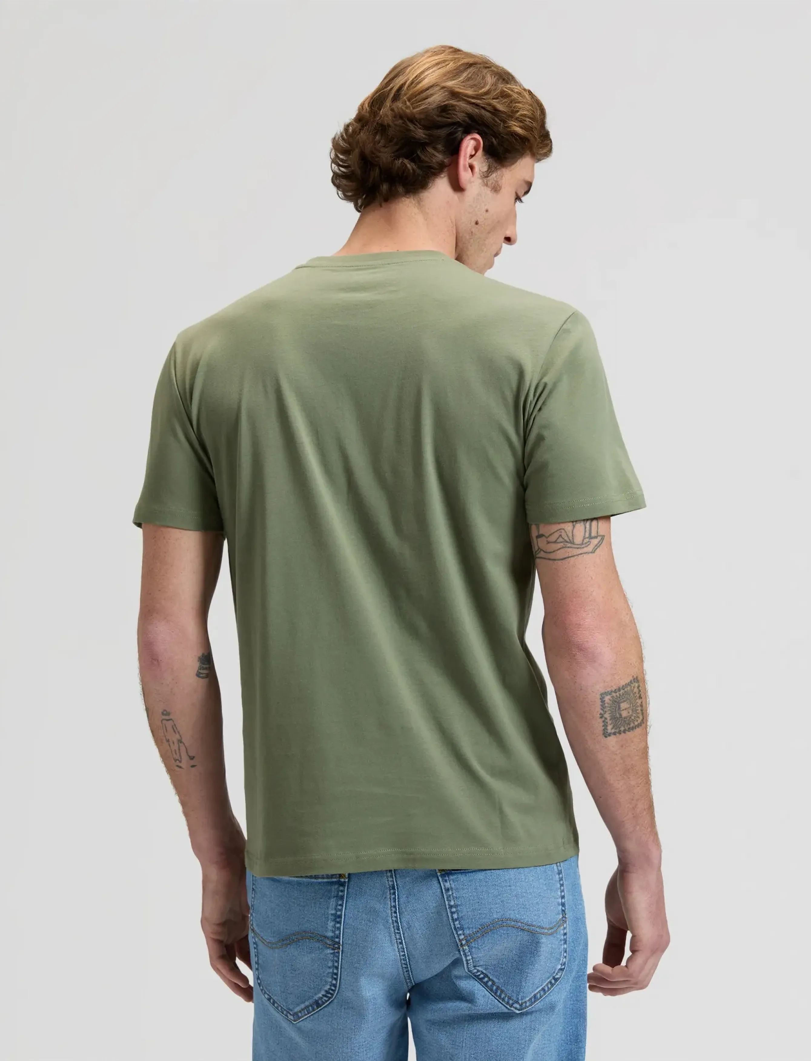 Lee Jeans - WOVEN LABEL TEE - laveste priser - mercantile green - 2