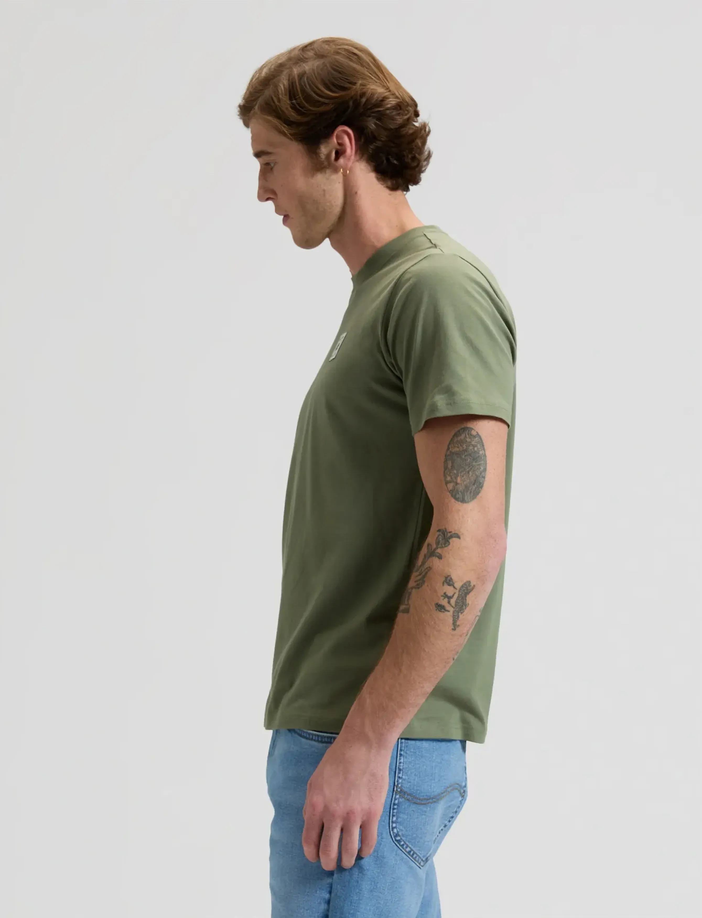Lee Jeans - WOVEN LABEL TEE - laveste priser - mercantile green - 4