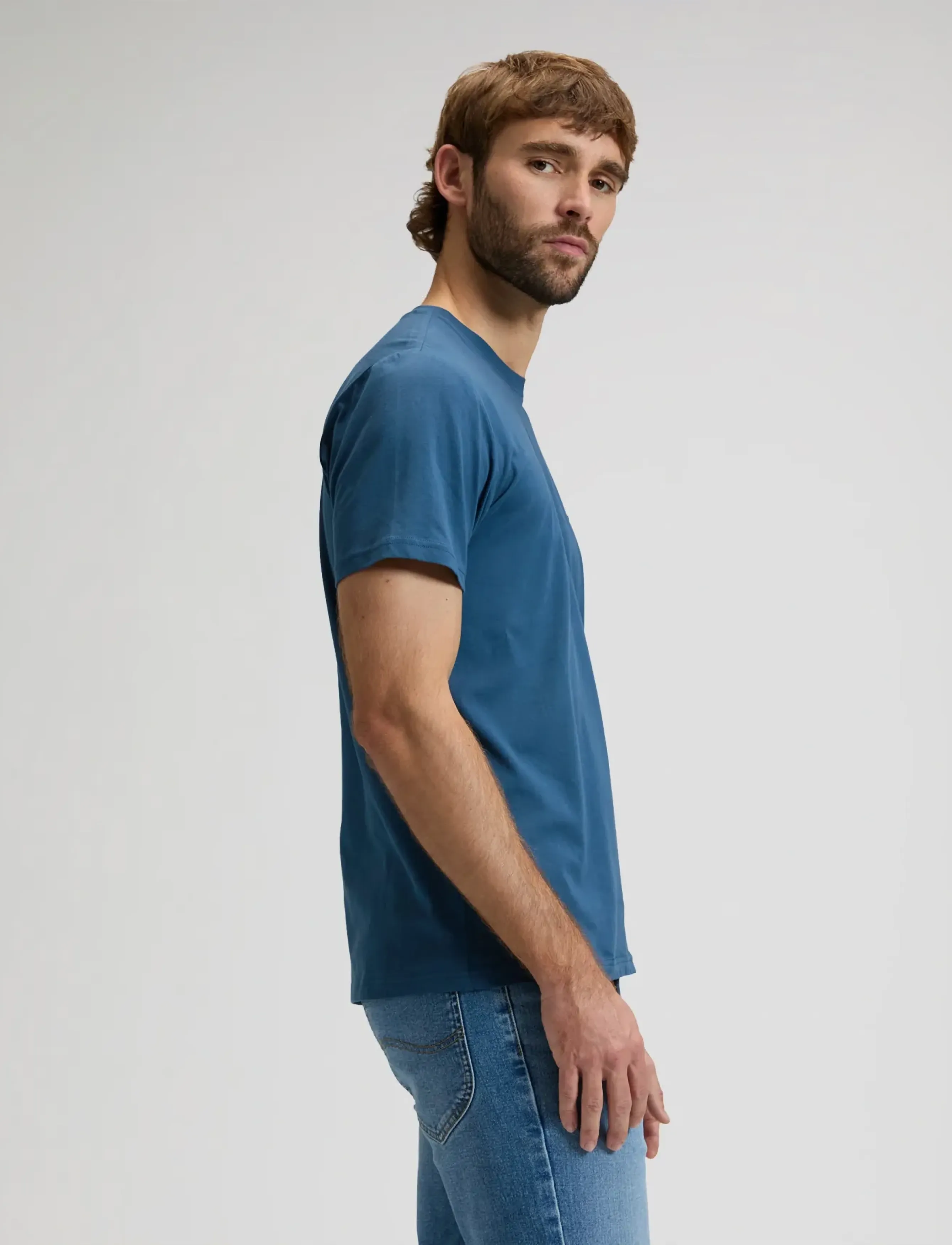 Lee Jeans - WOVEN LABEL TEE - lowest prices - orion blue - 4