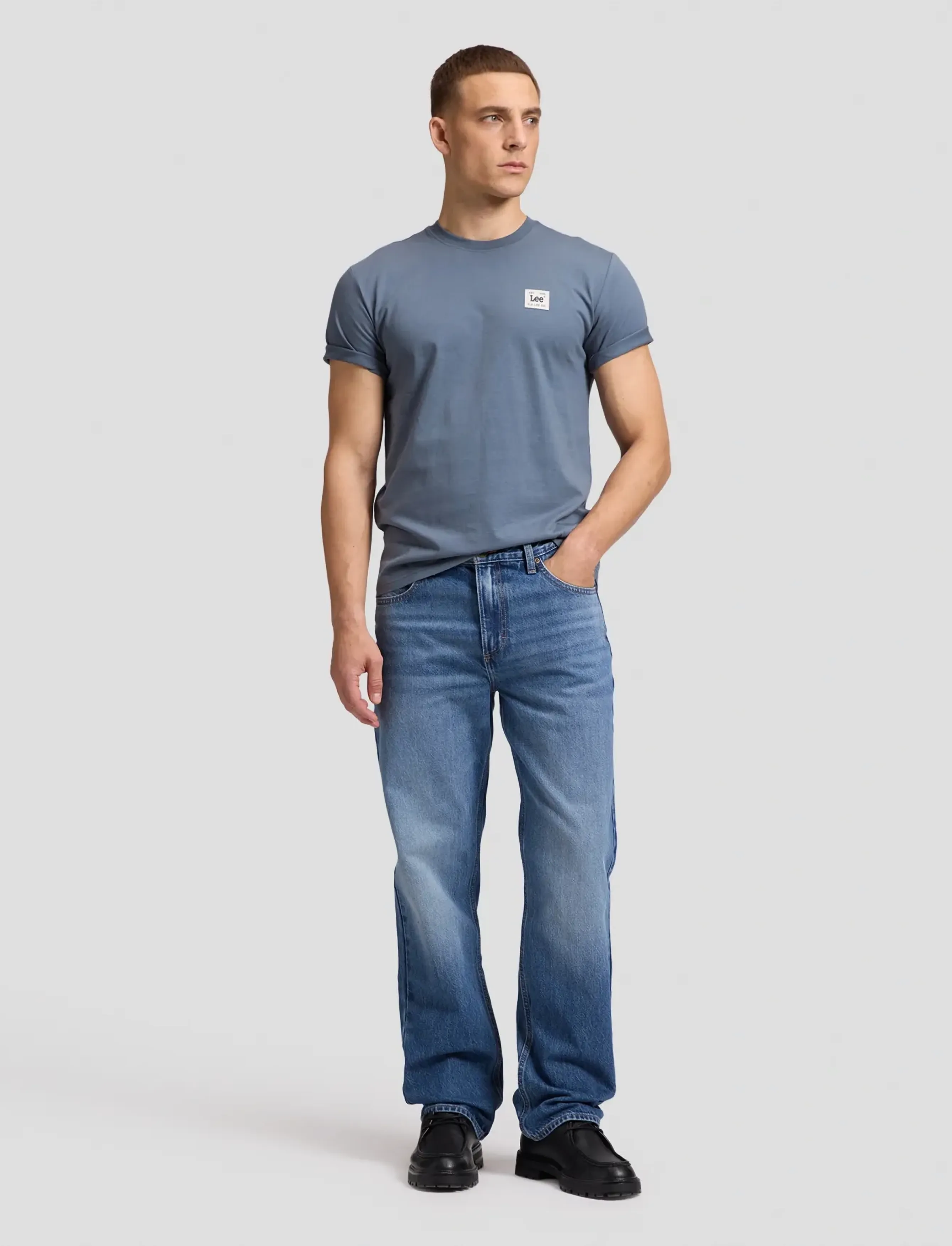 Lee Jeans - WOVEN LABEL TEE - vintage blue - 3