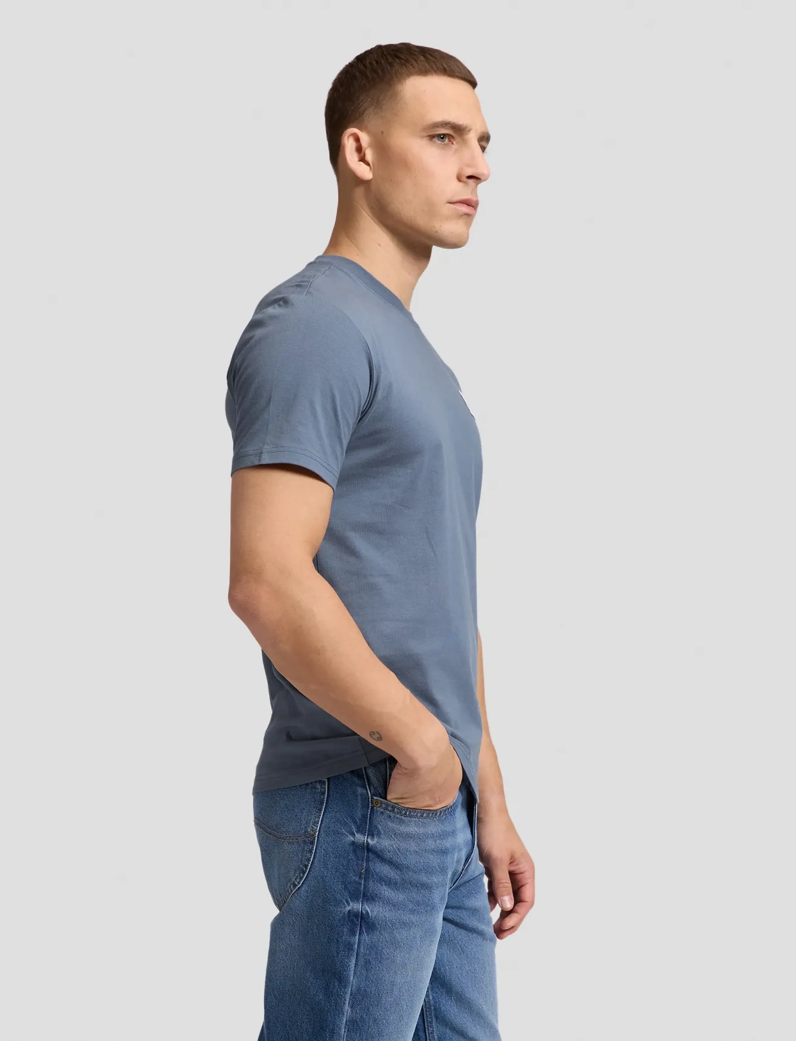 Lee Jeans - WOVEN LABEL TEE - vintage blue - 4