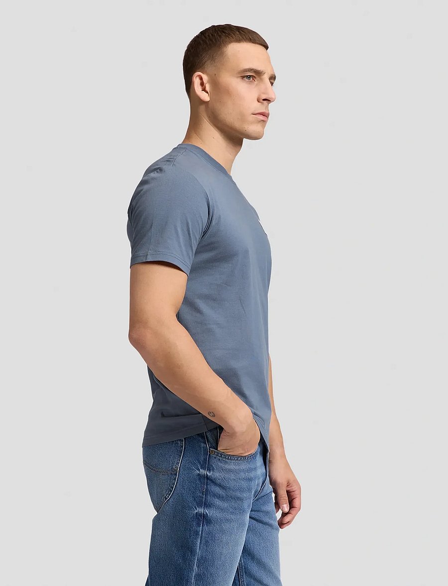 Lee Jeans - WOVEN LABEL TEE - kortærmede t-shirts - vintage blue - 4