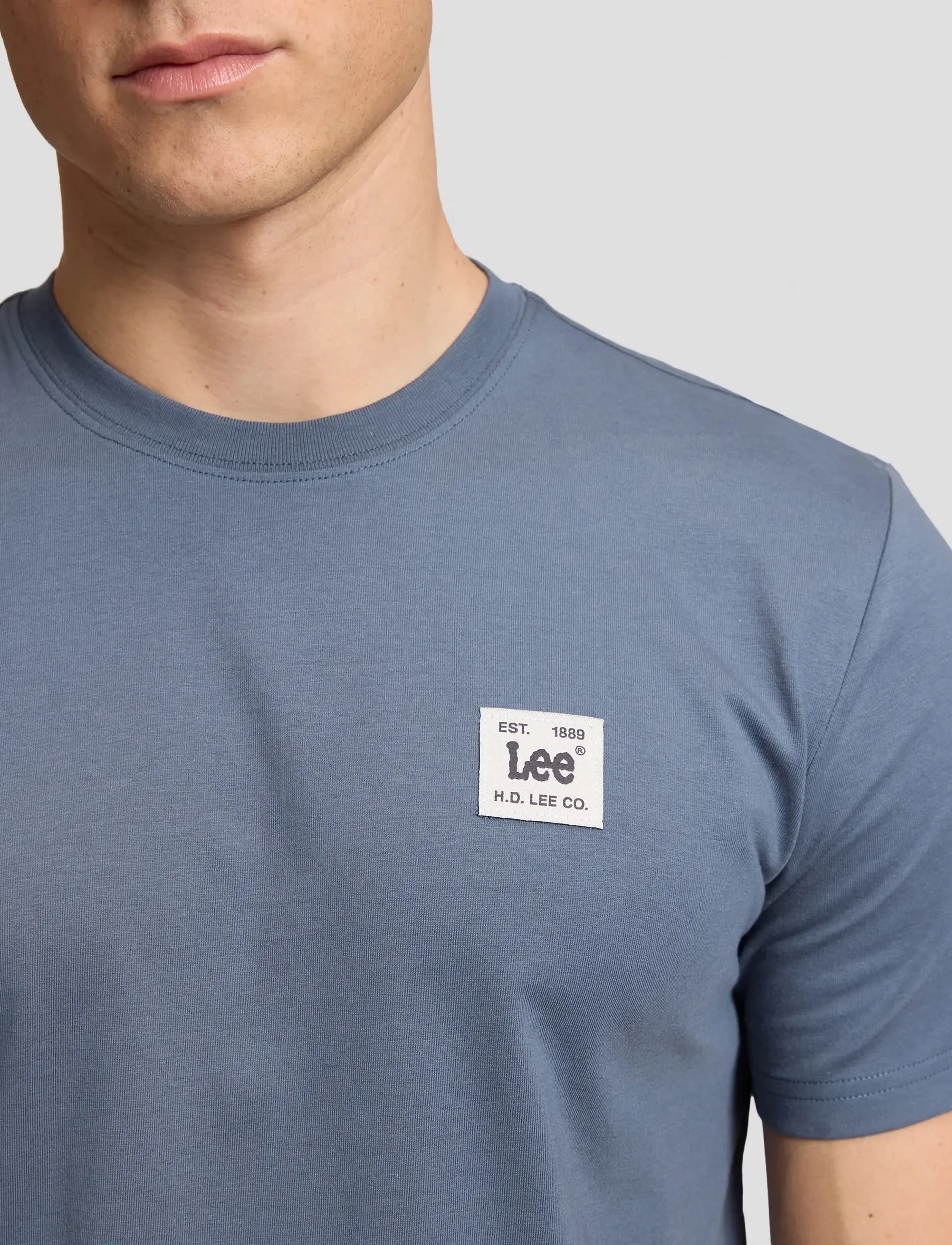 Lee Jeans - WOVEN LABEL TEE - vintage blue - 5