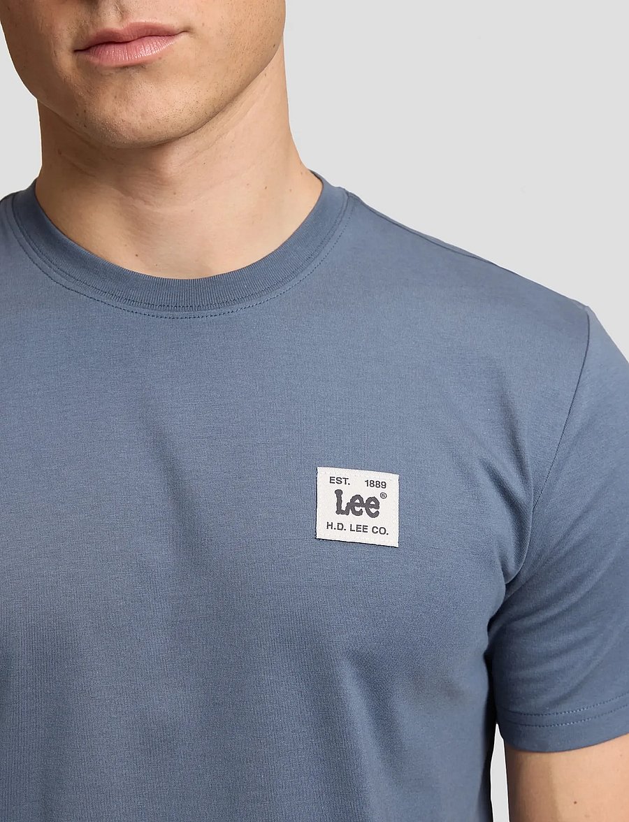 Lee Jeans - WOVEN LABEL TEE - kortærmede t-shirts - vintage blue - 5
