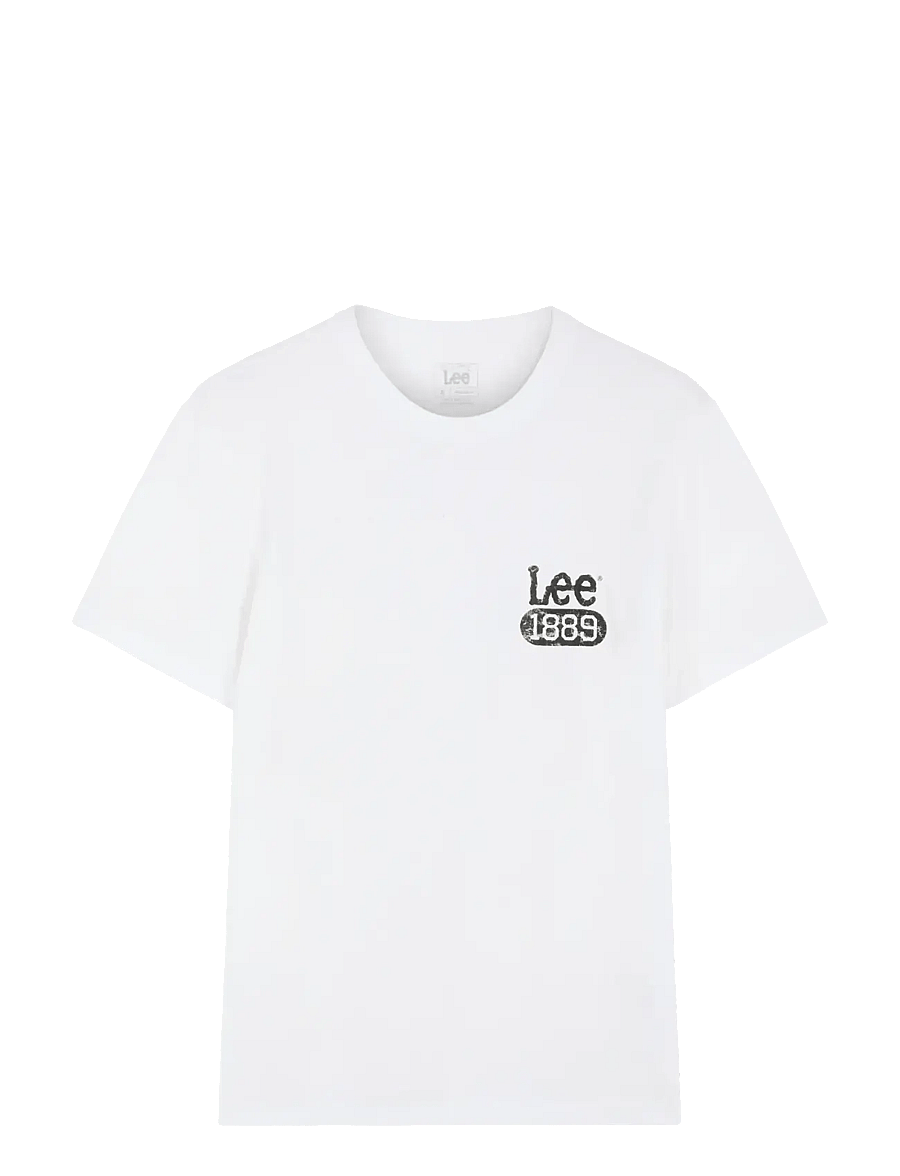 Lee Jeans - SMALL LOGO TEE - kurzärmelige t-shirts - bright white - 1