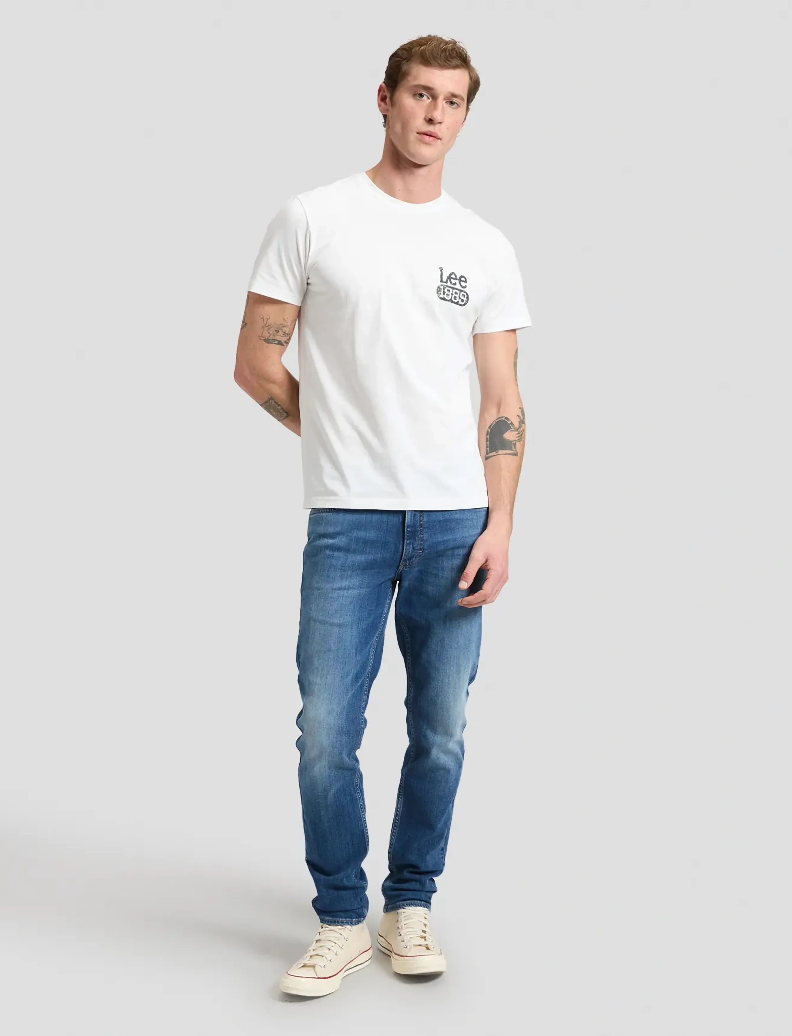 Lee Jeans - SMALL LOGO TEE - short-sleeved t-shirts - bright white - 3