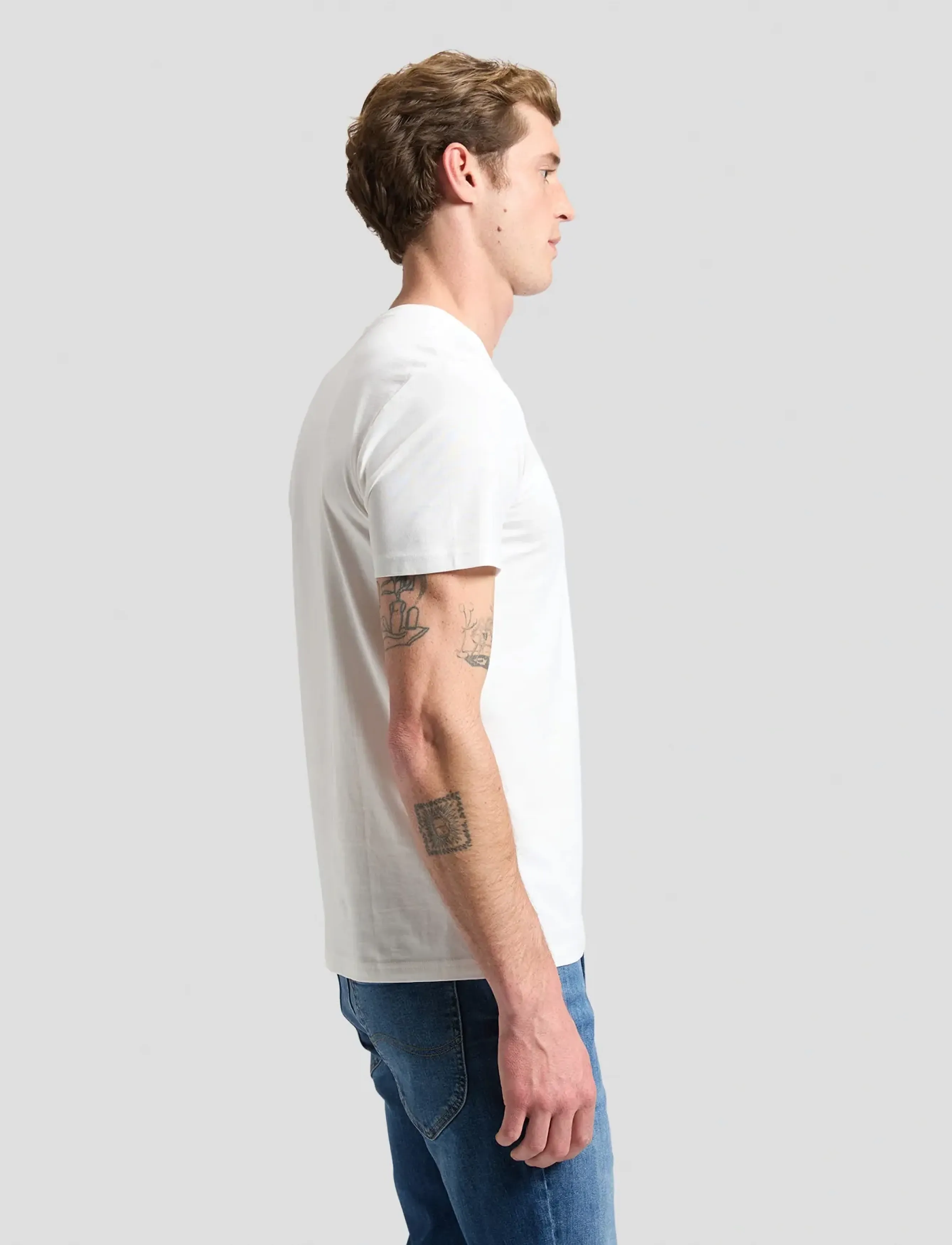 Lee Jeans - SMALL LOGO TEE - short-sleeved t-shirts - bright white - 4