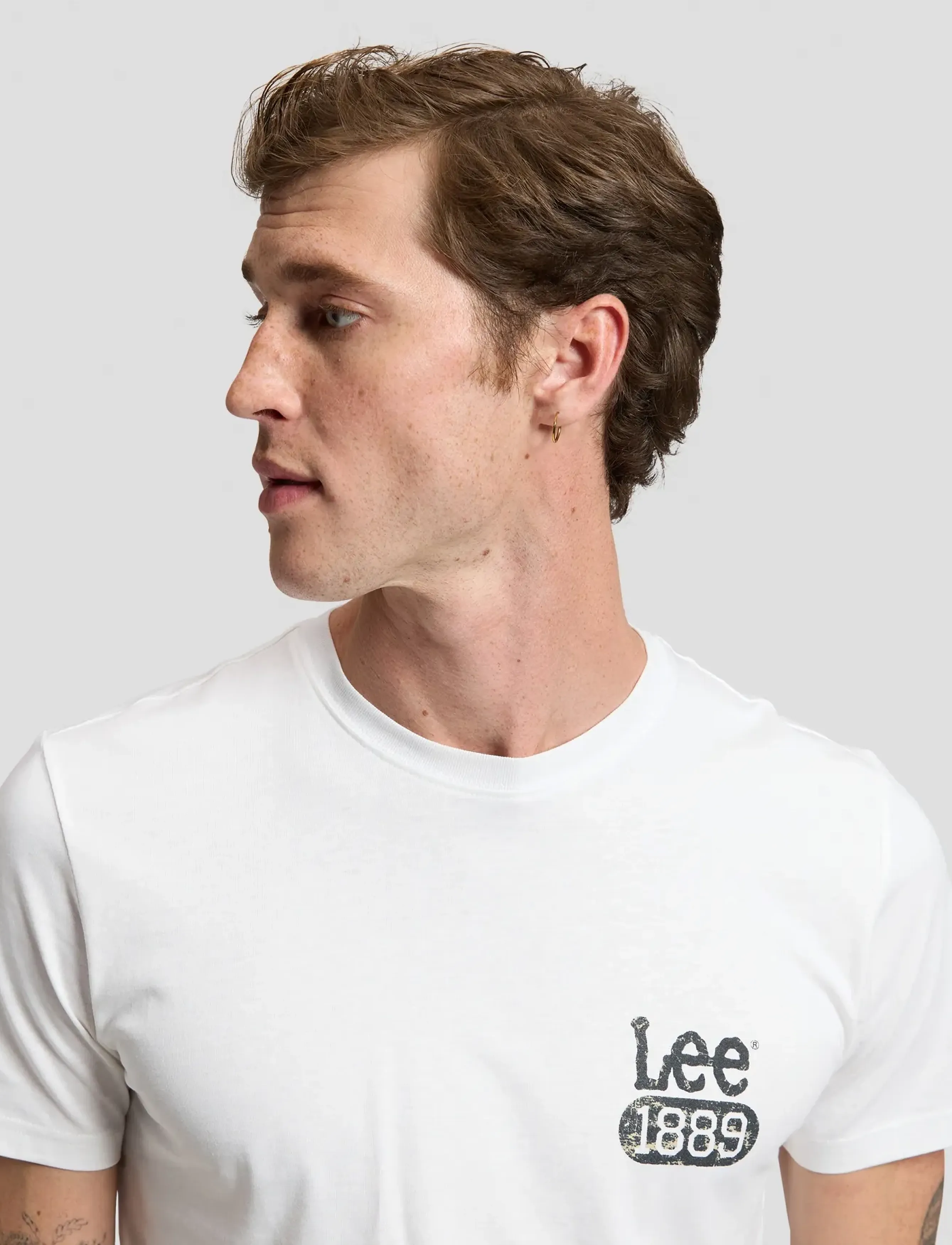 Lee Jeans - SMALL LOGO TEE - short-sleeved t-shirts - bright white - 5