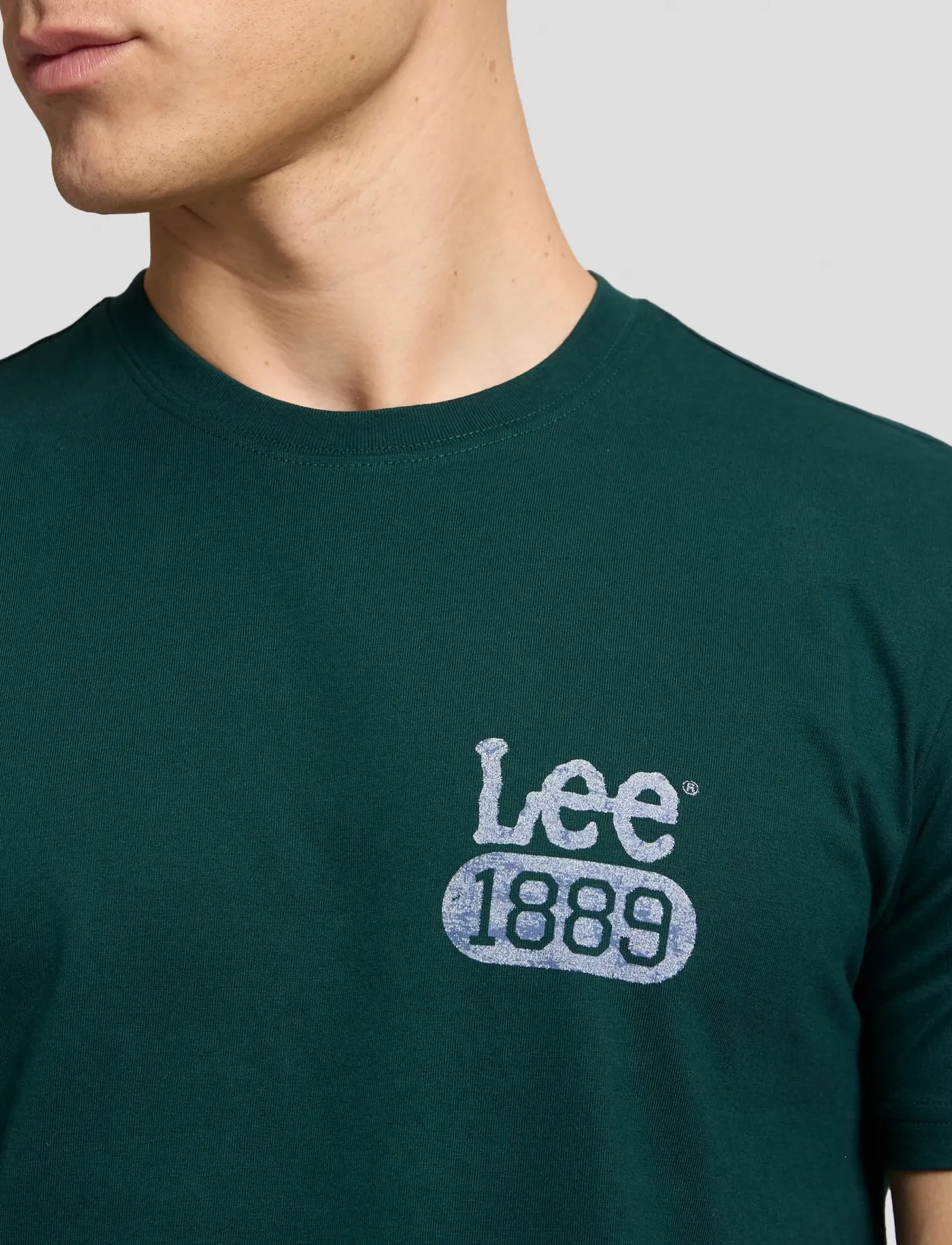 Lee Jeans - SMALL LOGO TEE - t-shirts - jade forest - 5