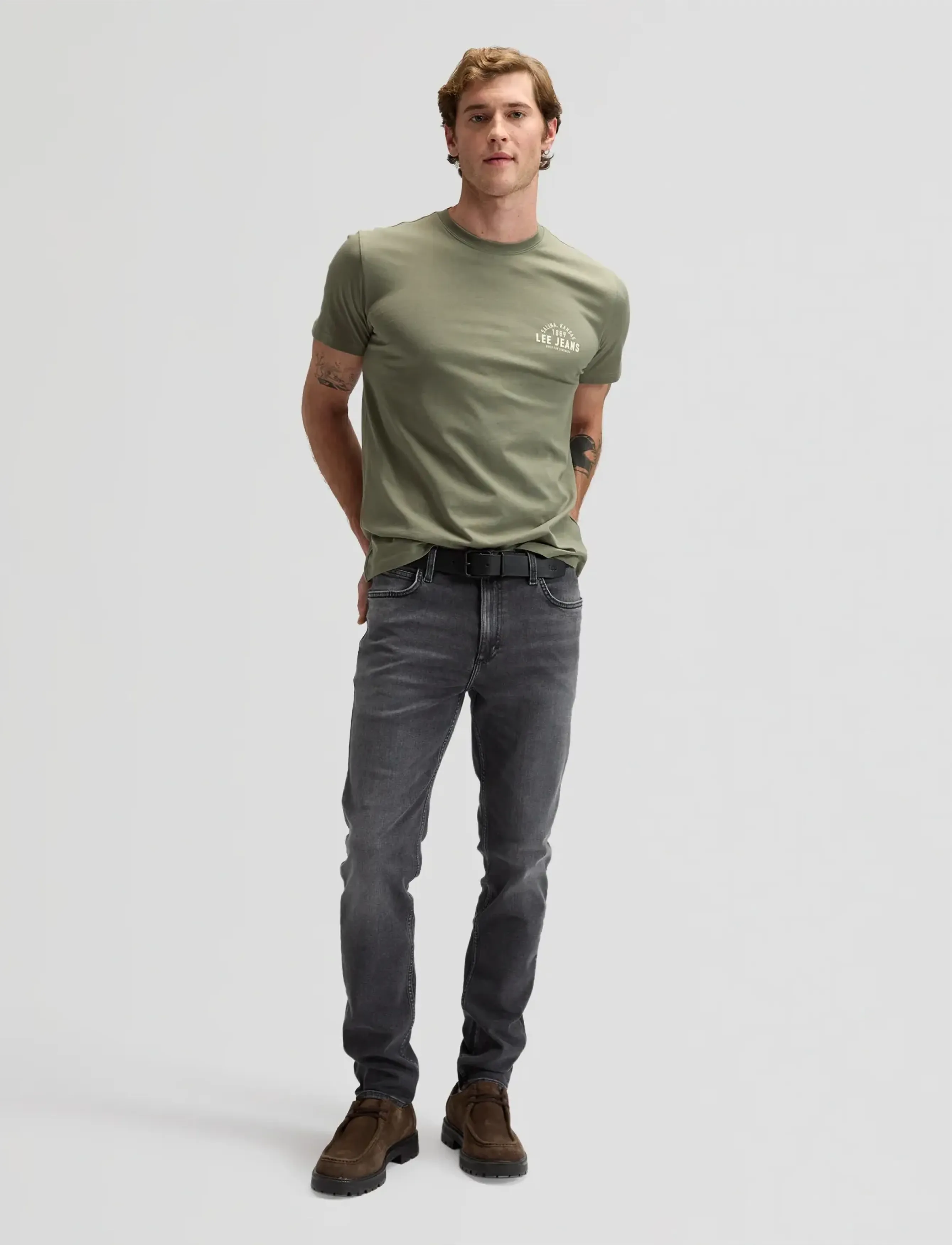 Lee Jeans - SMALL LOGO TEE - laveste priser - mercantile green - 3