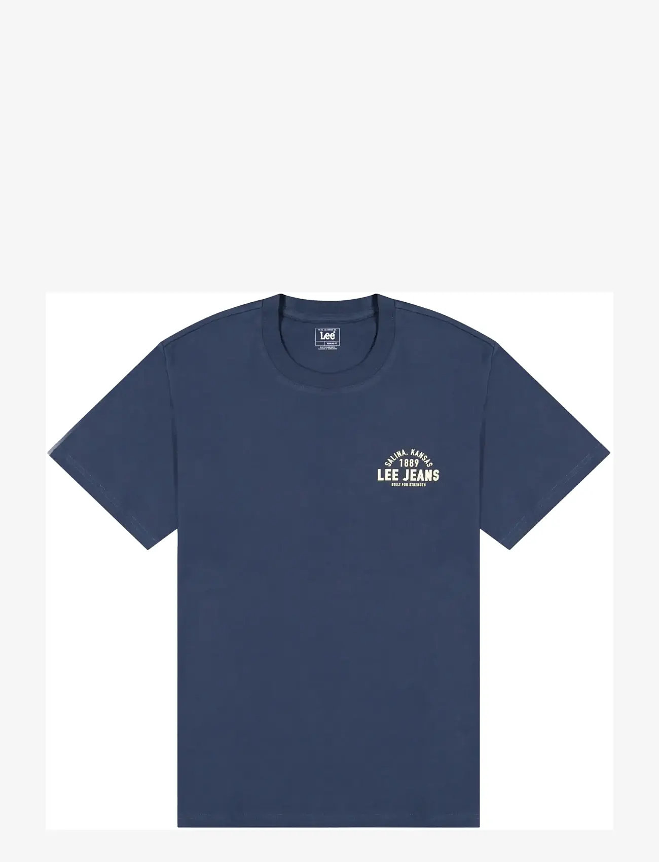 Lee Jeans - SMALL LOGO TEE - efterårstøj - rivet navy - 0